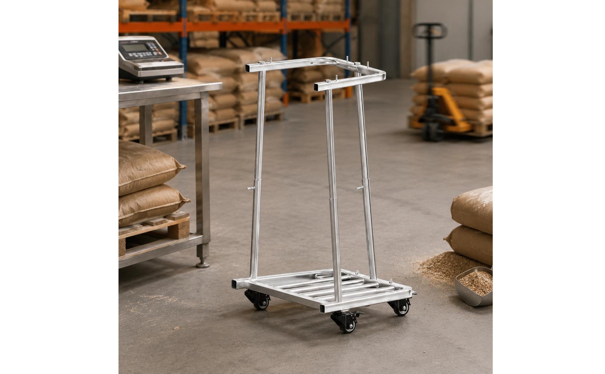 Stainless Steel Bag Holder Frame Mobile Bag Filling Stand Hands-Unrestricted
