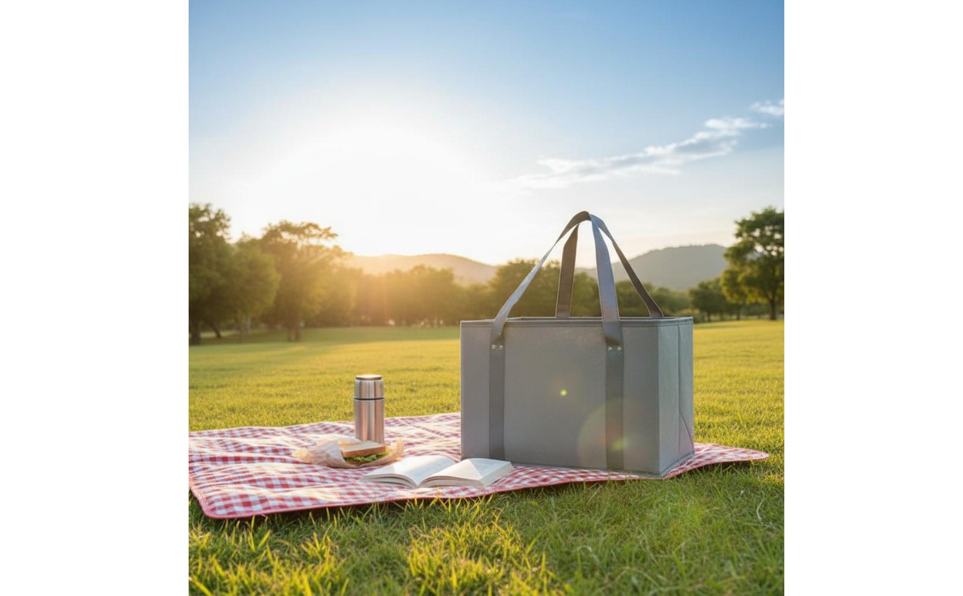 Foldable Shopping Container Easy to Clean Nonwoven Tote Container Large Capacity