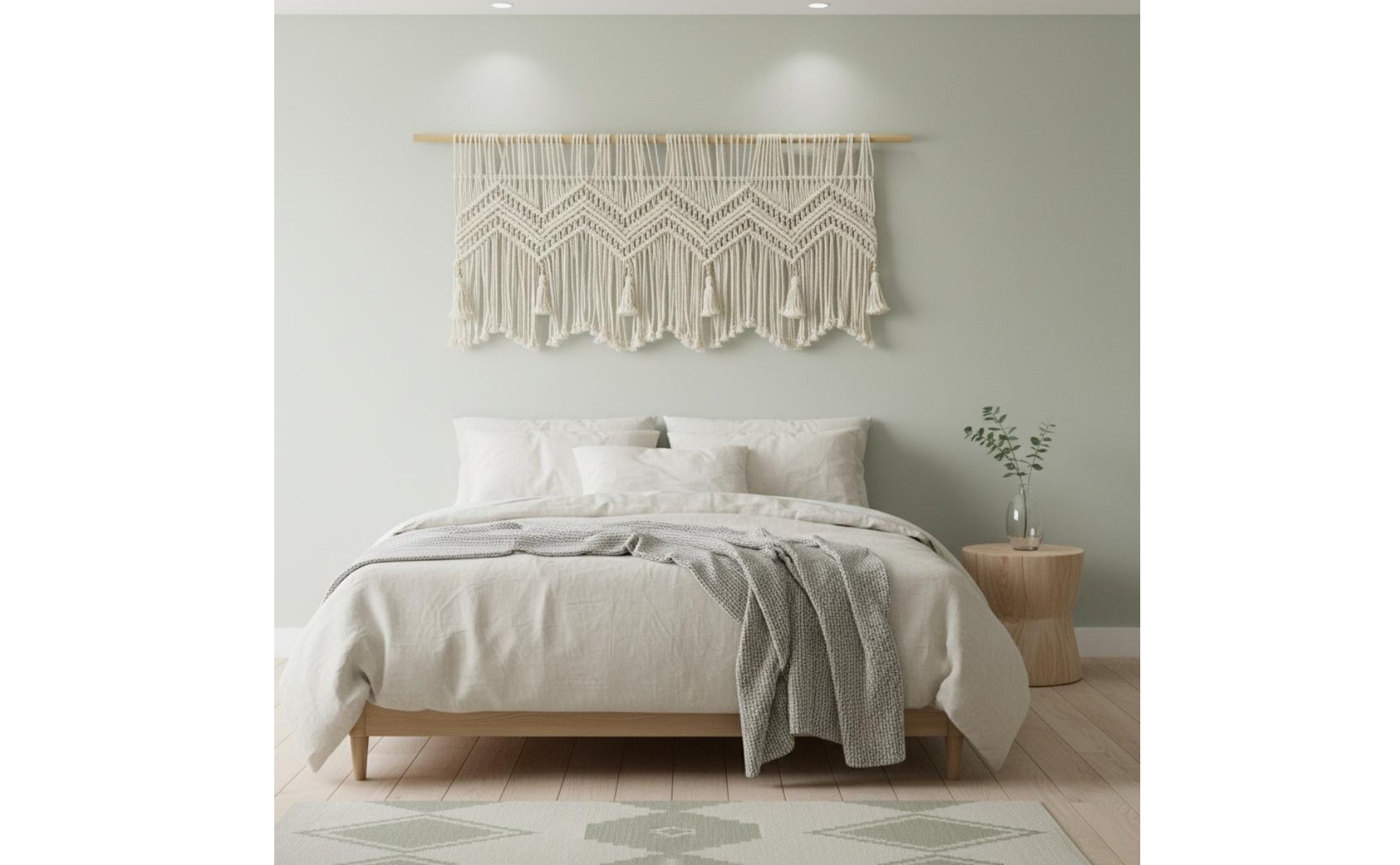 Tenture Murale Macramé fait Main Rideau Macramé Tressage Décoratif pour Fenêtre