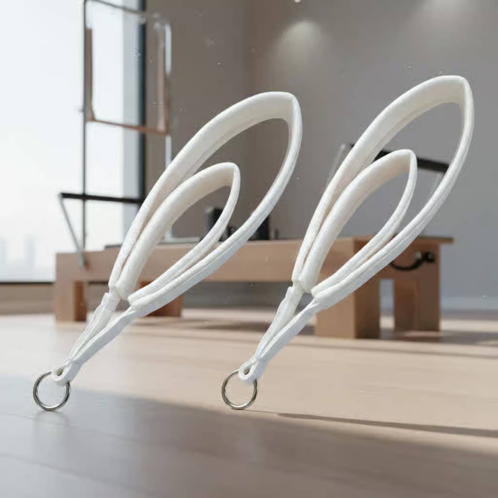 Double Loop Pilates Strap Soft Fleece Pilates Circle Strap Sturdy Duty Hook