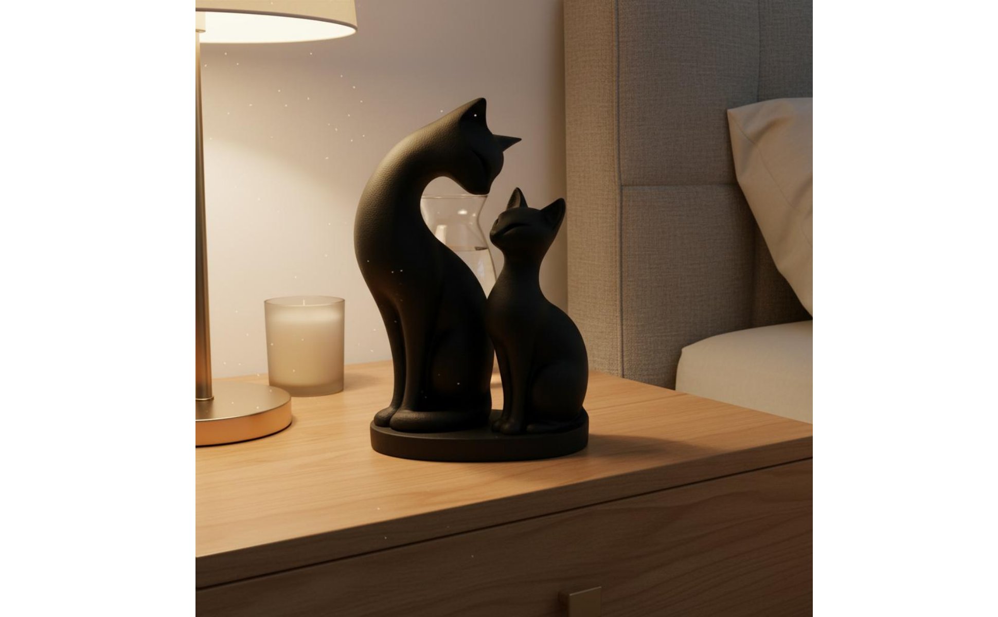 Katzenstatue dekorativ Katzen-Dekofigur kunstvoll für Schreibtisch, Wohnzimmer
