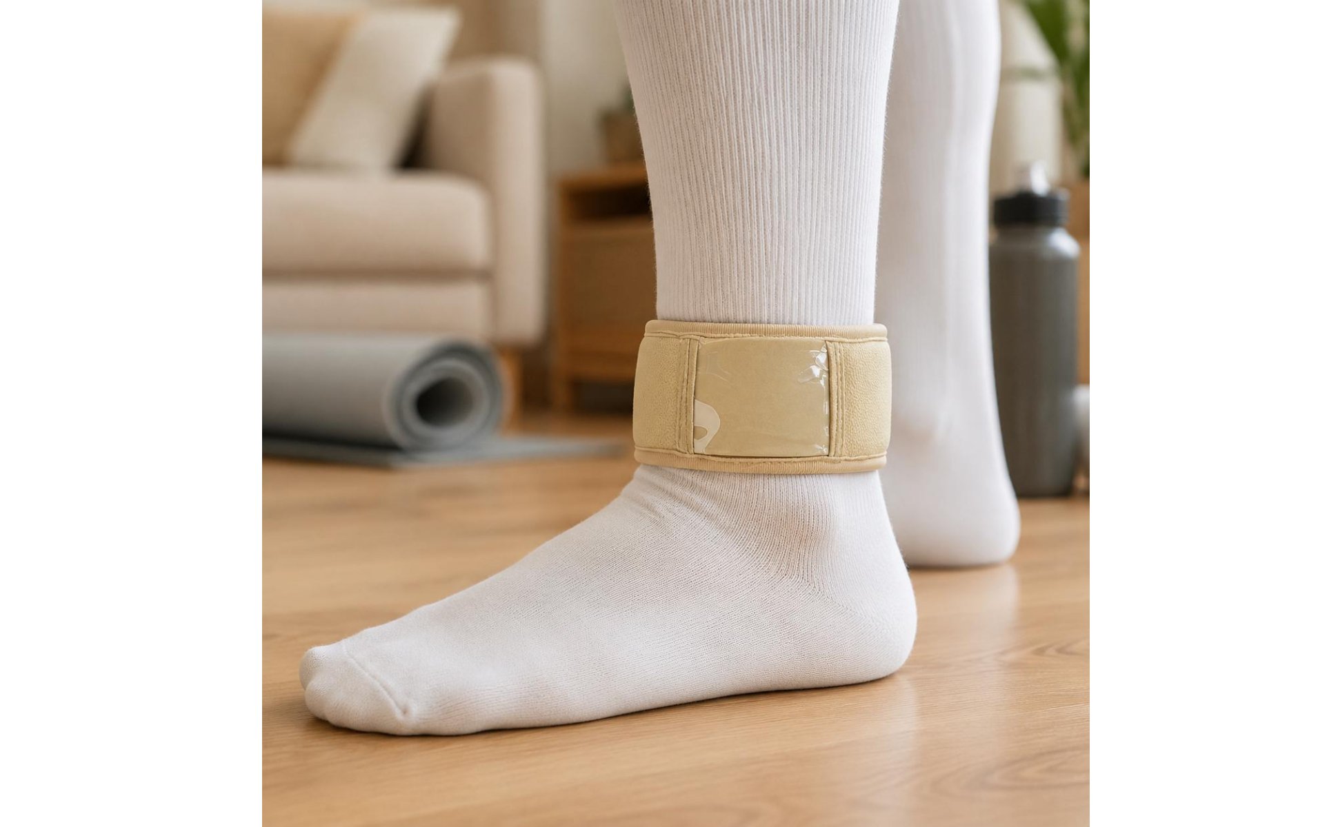 Step Counter Ankle Band Adjustable Pedometer Ankle Band Portable for Training