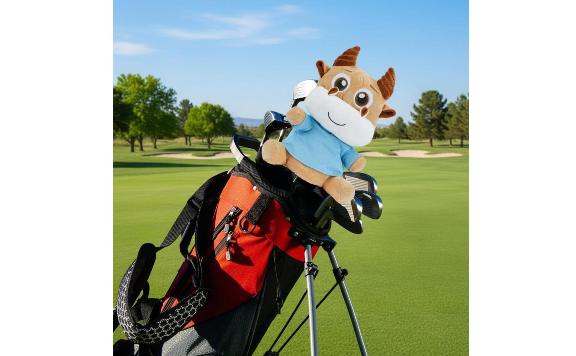 Soft Cow Headcover Cartoon Design Cow Driver Headcover Safeguarding Padding