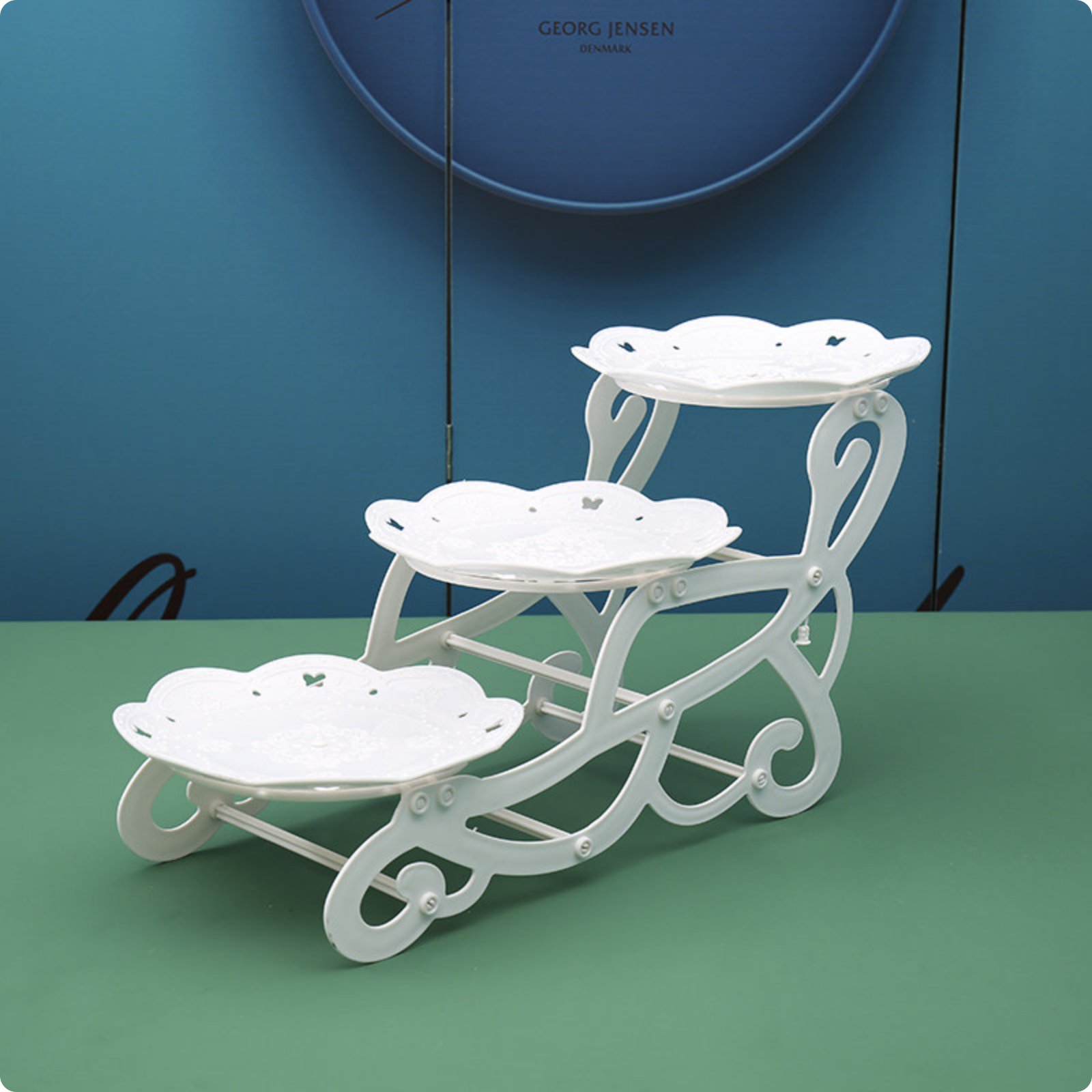 3 Tier Fruit Tray Multi-Function Plastic Snack Rack Wear-Resistant for Party