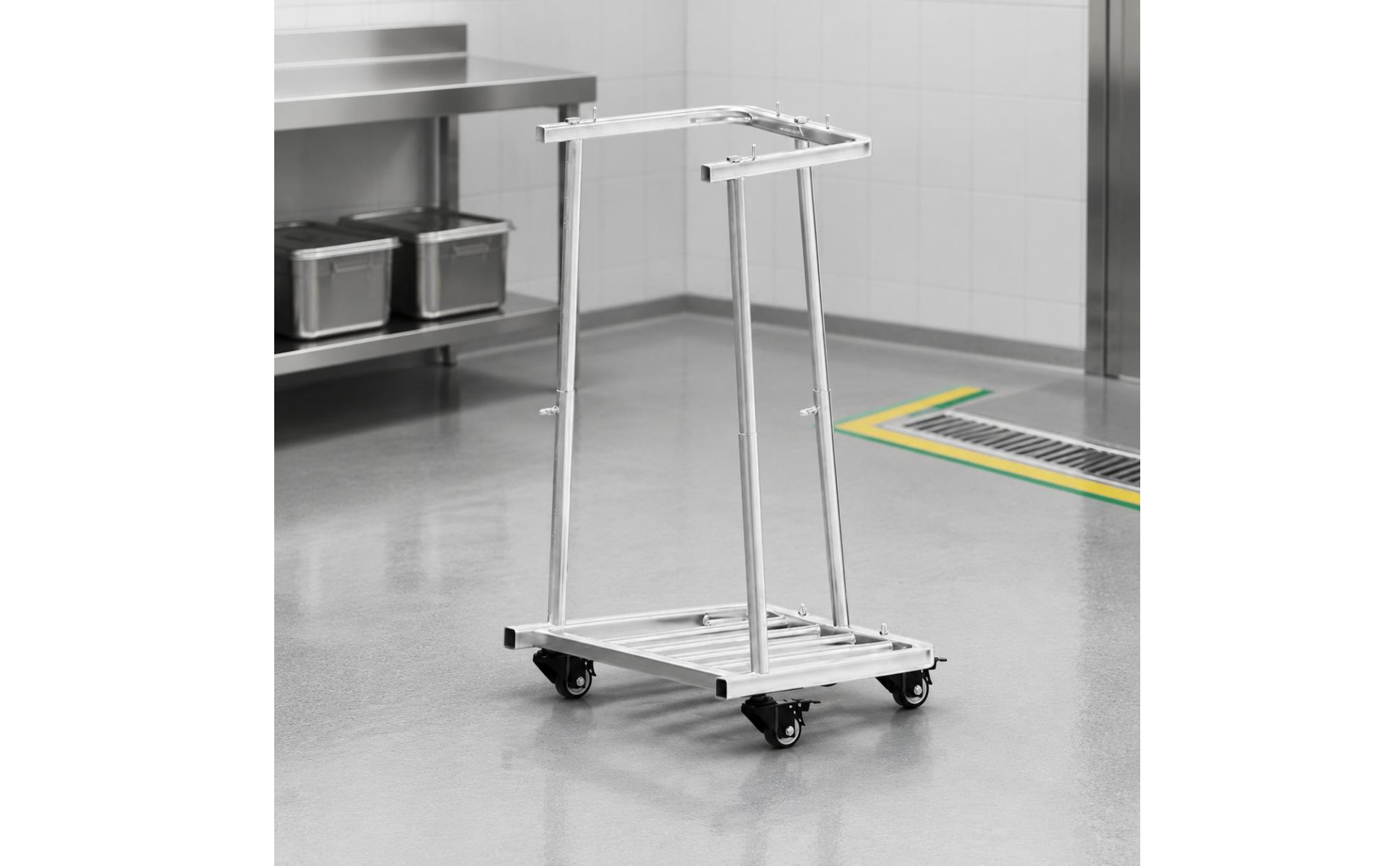 Stainless Steel Bag Holder Frame Mobile Bag Filling Stand Hands-Unrestricted