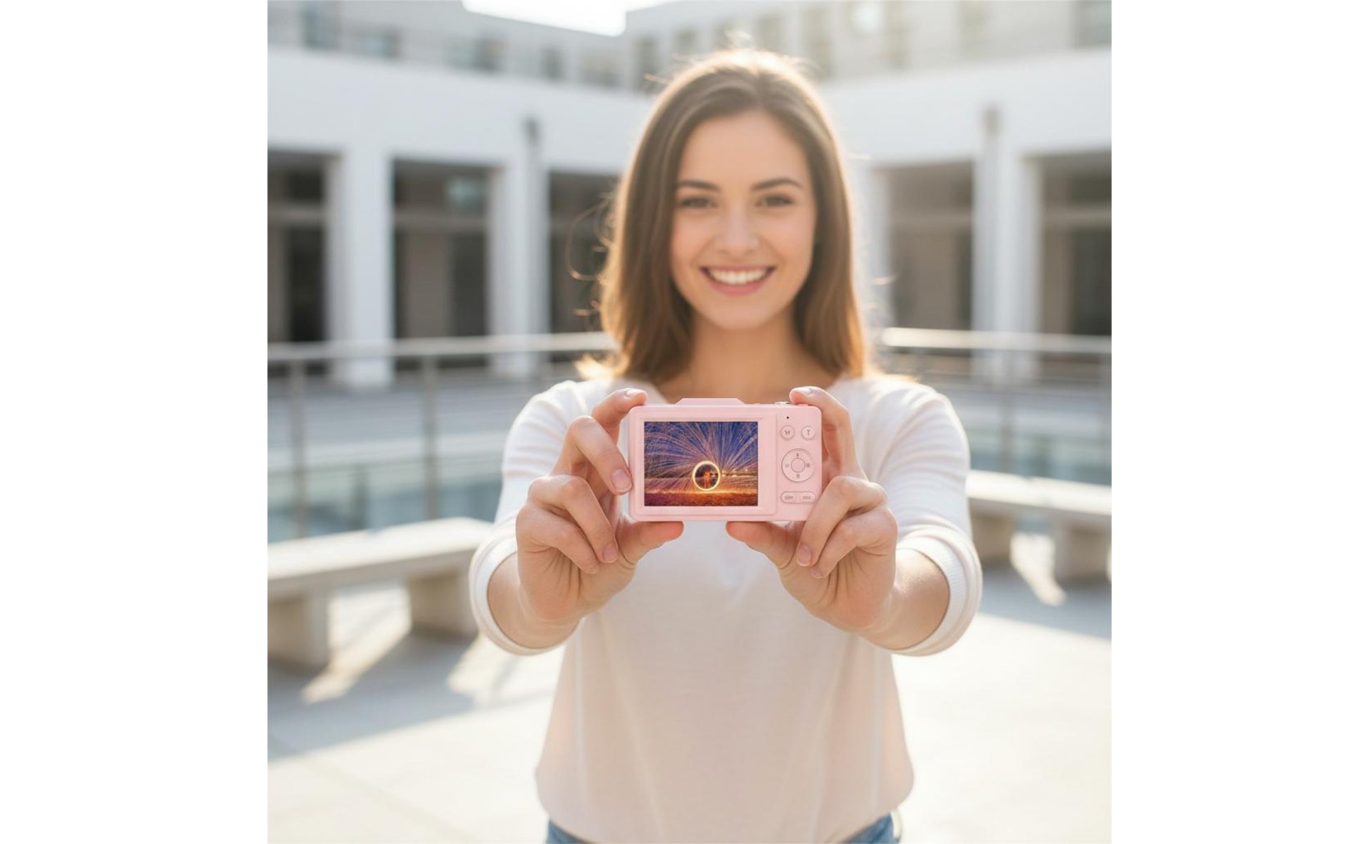 Appareil Photo Selfie Flash Intégré Appareil Photo à Zoom Optique Écran Arrière
