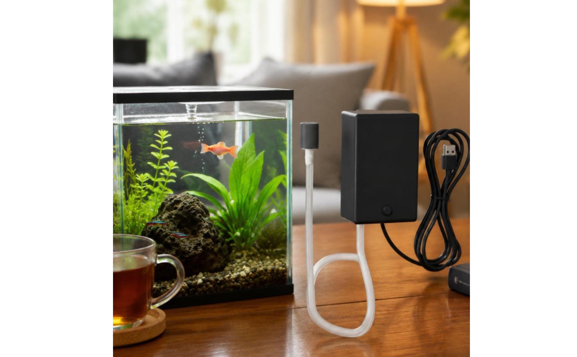 Aquatic Aquarium Air Pump Quiet Small Aquarium Pump Steady Steady-Aeration-Flow