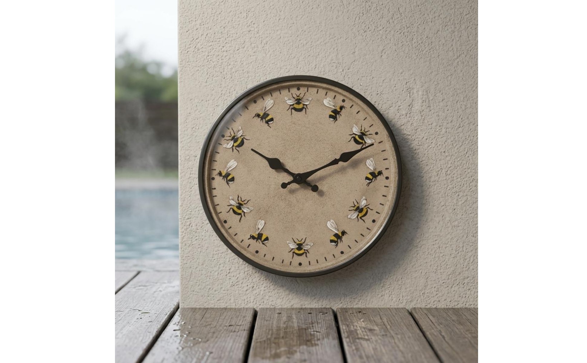Bee Wall Wall Clock IP44 Waterproof Garden Wall Wall Clock Anti-Fog for Bathroom