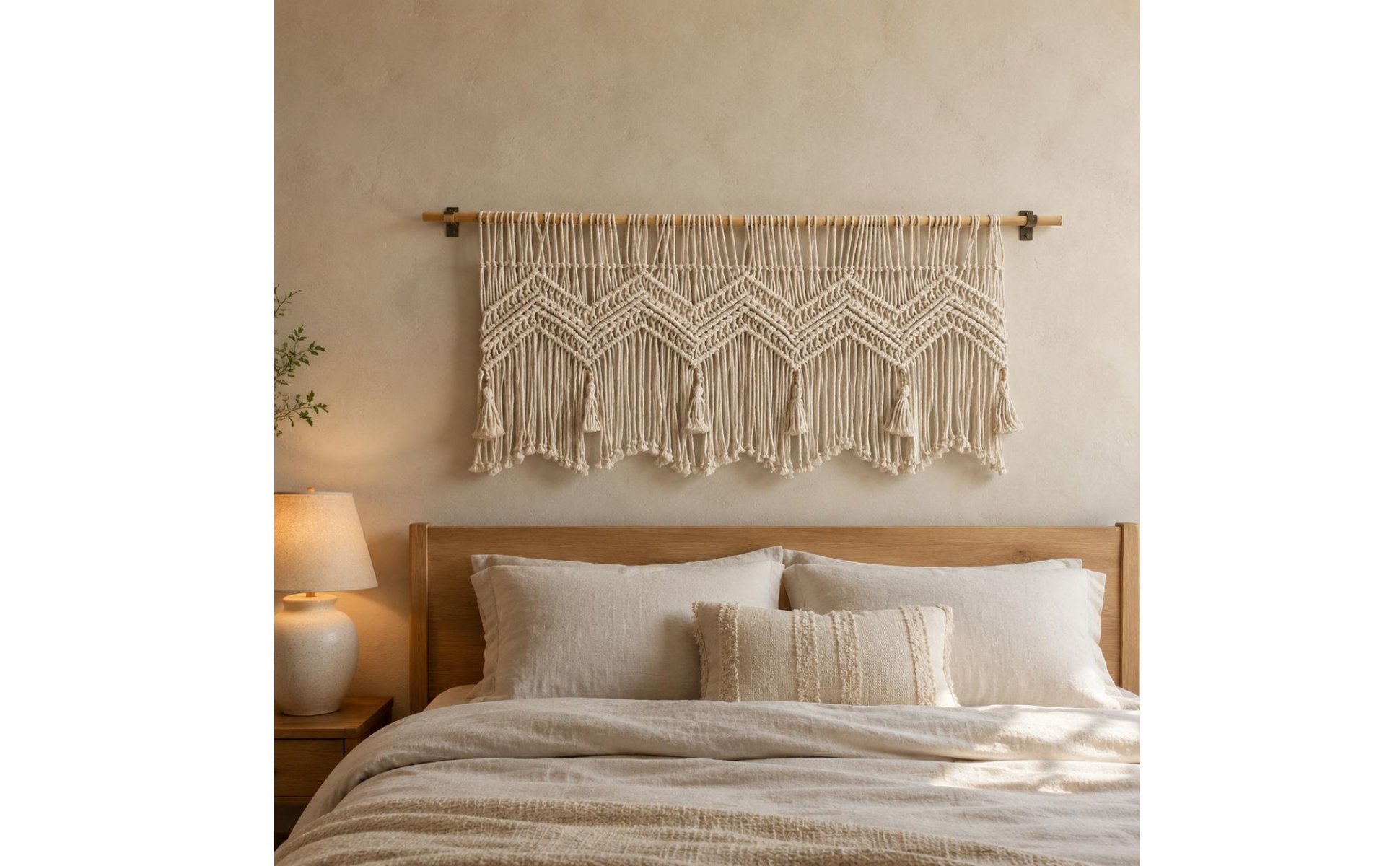 Tenture Murale Macramé fait Main Rideau Macramé Tressage Décoratif pour Fenêtre