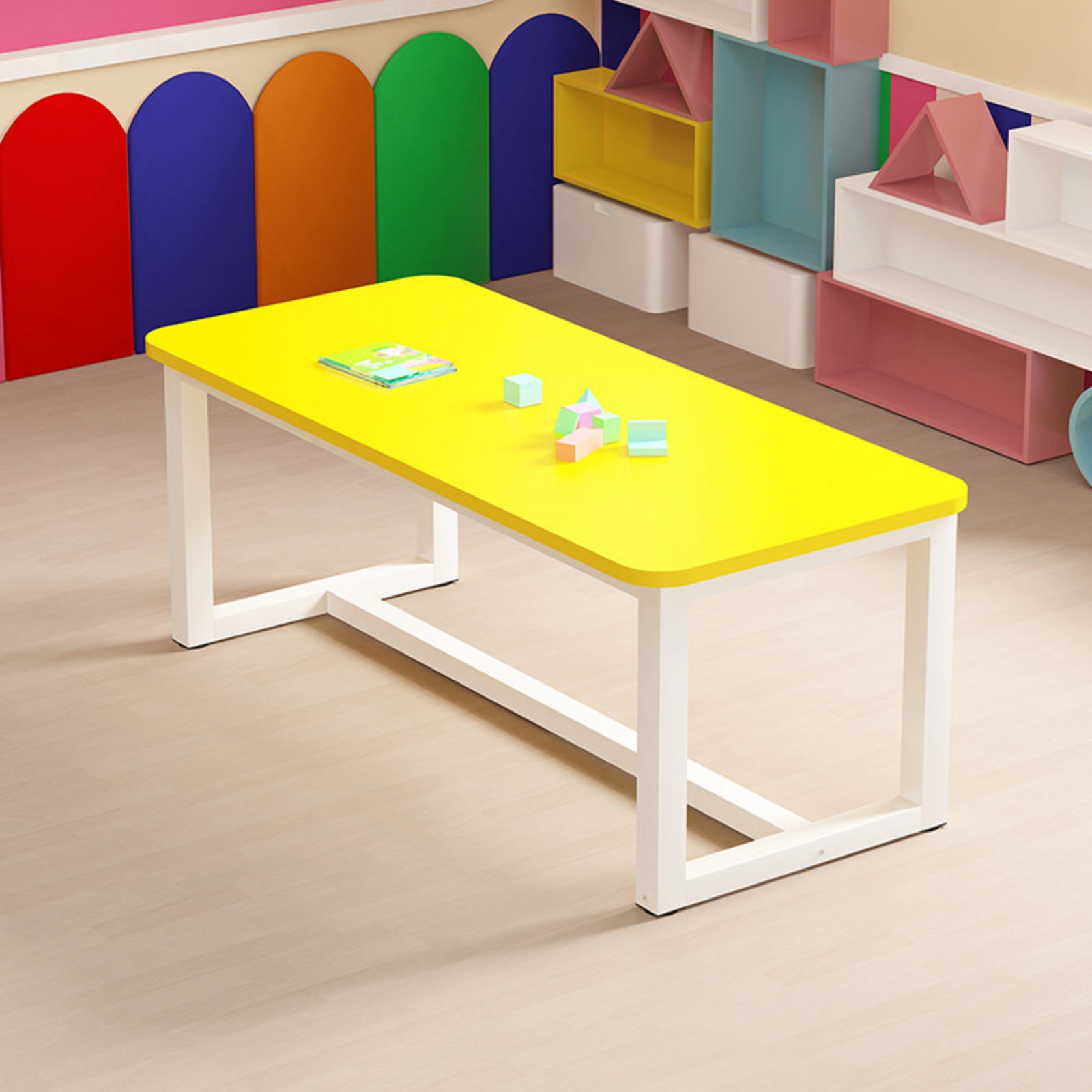 Kindergarten Learning Table Rounded Corners Preschool Art Desk Construction