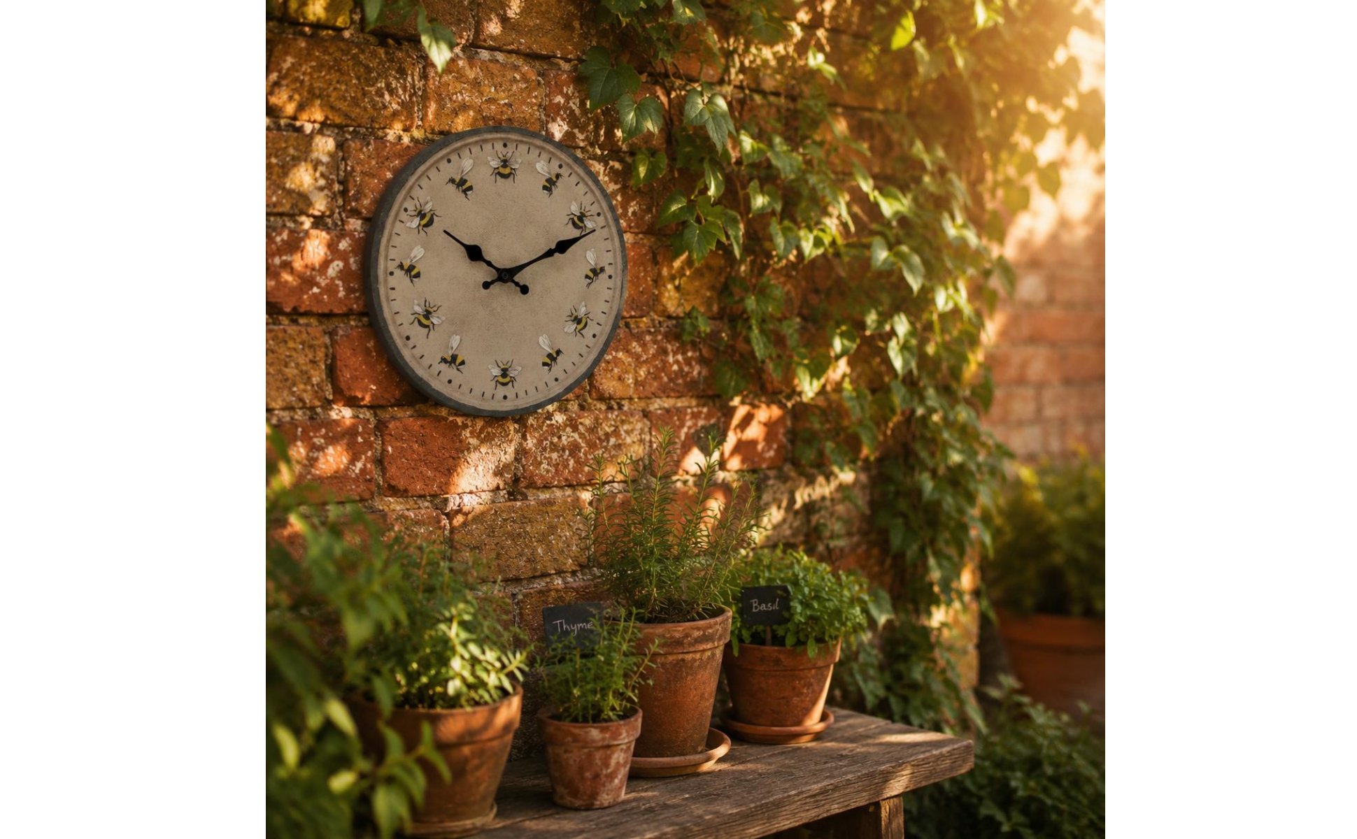 Bee Wall Wall Clock IP44 Waterproof Garden Wall Wall Clock Anti-Fog for Bathroom