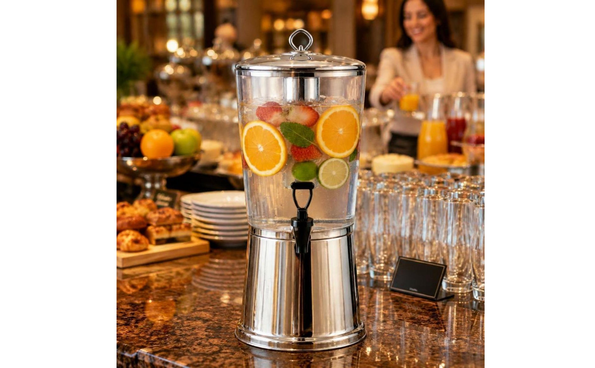 Commercial Cold Drink Dispenser Large Capacity Stainless Steel Juice Dispenser