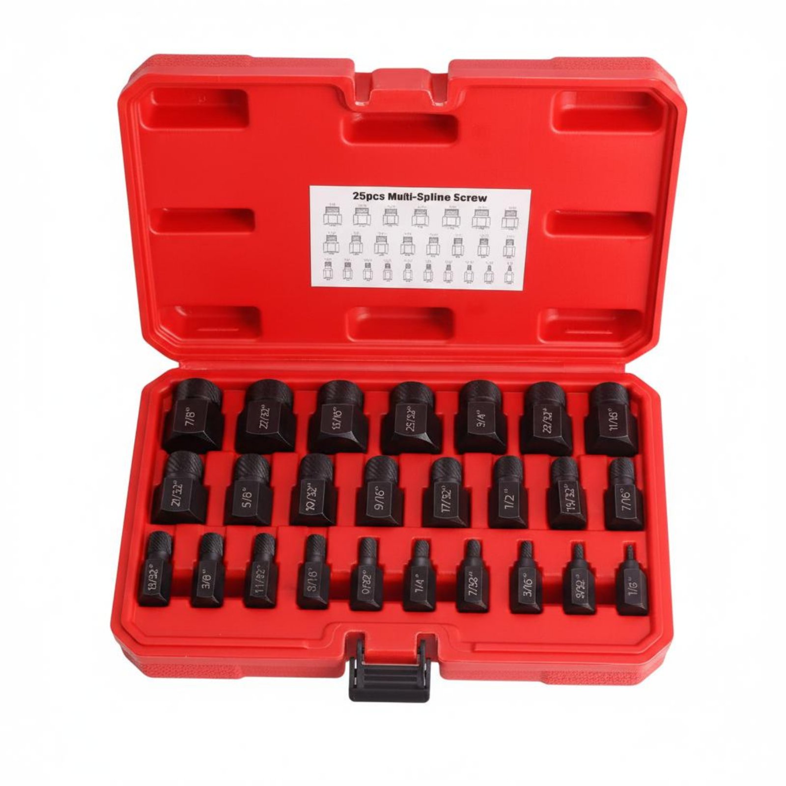 25 Pieces Multi-Groove Extractor Set Industrial Grade Damaged Screw Remover Set High Strength Broken Screw Remover