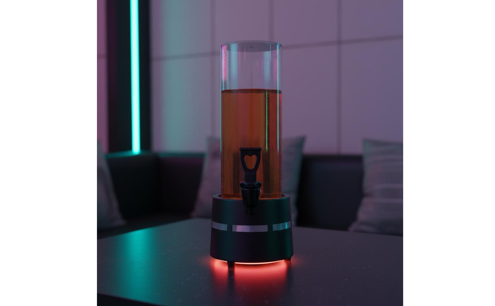 Lighted Beer Dispenser Large Capacity Lighted Beer Dispenser Transparent Housing
