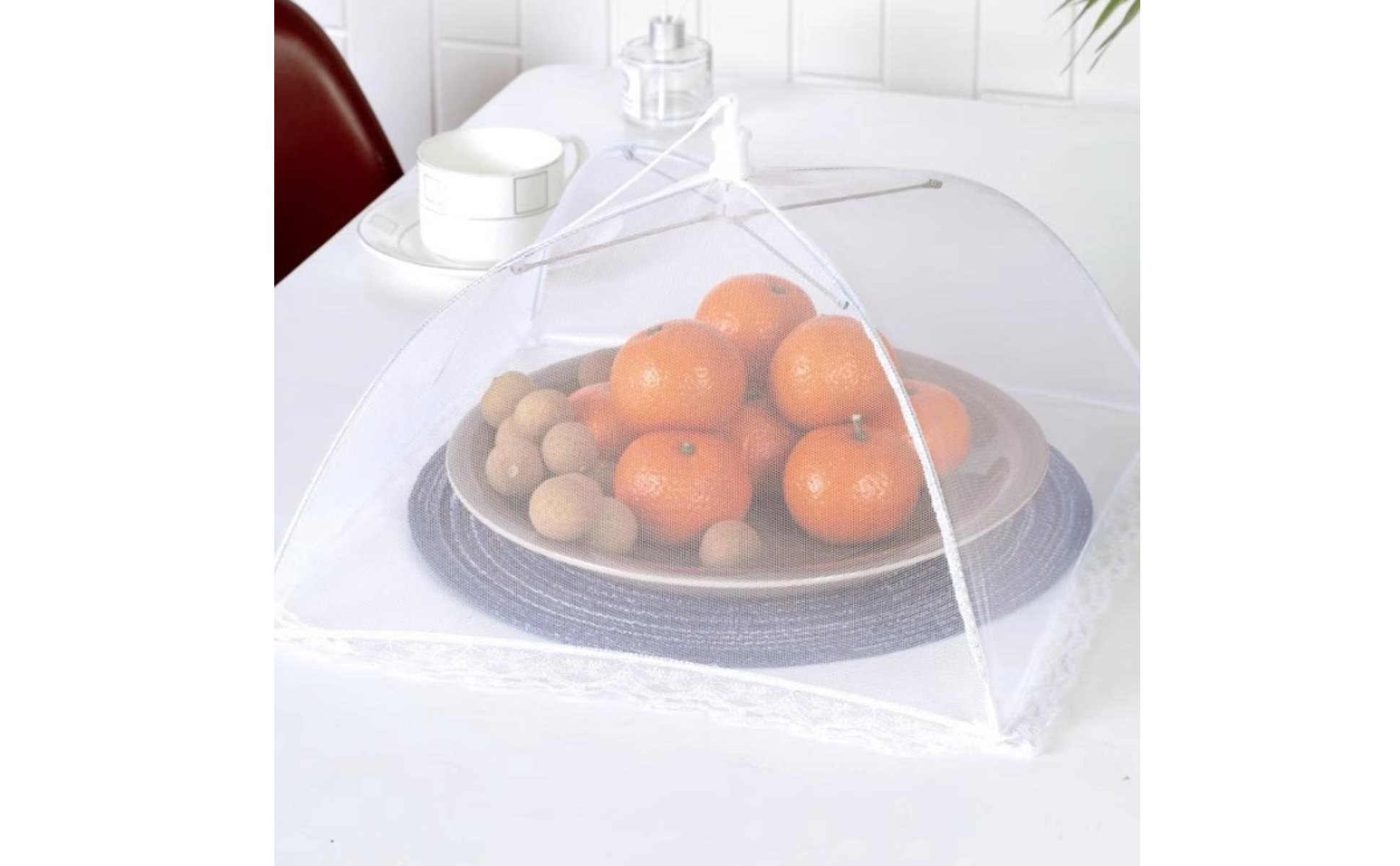 Cloche Alimentaire Anti Lavable Couvercle Anti-Mouches Pliant Respirant