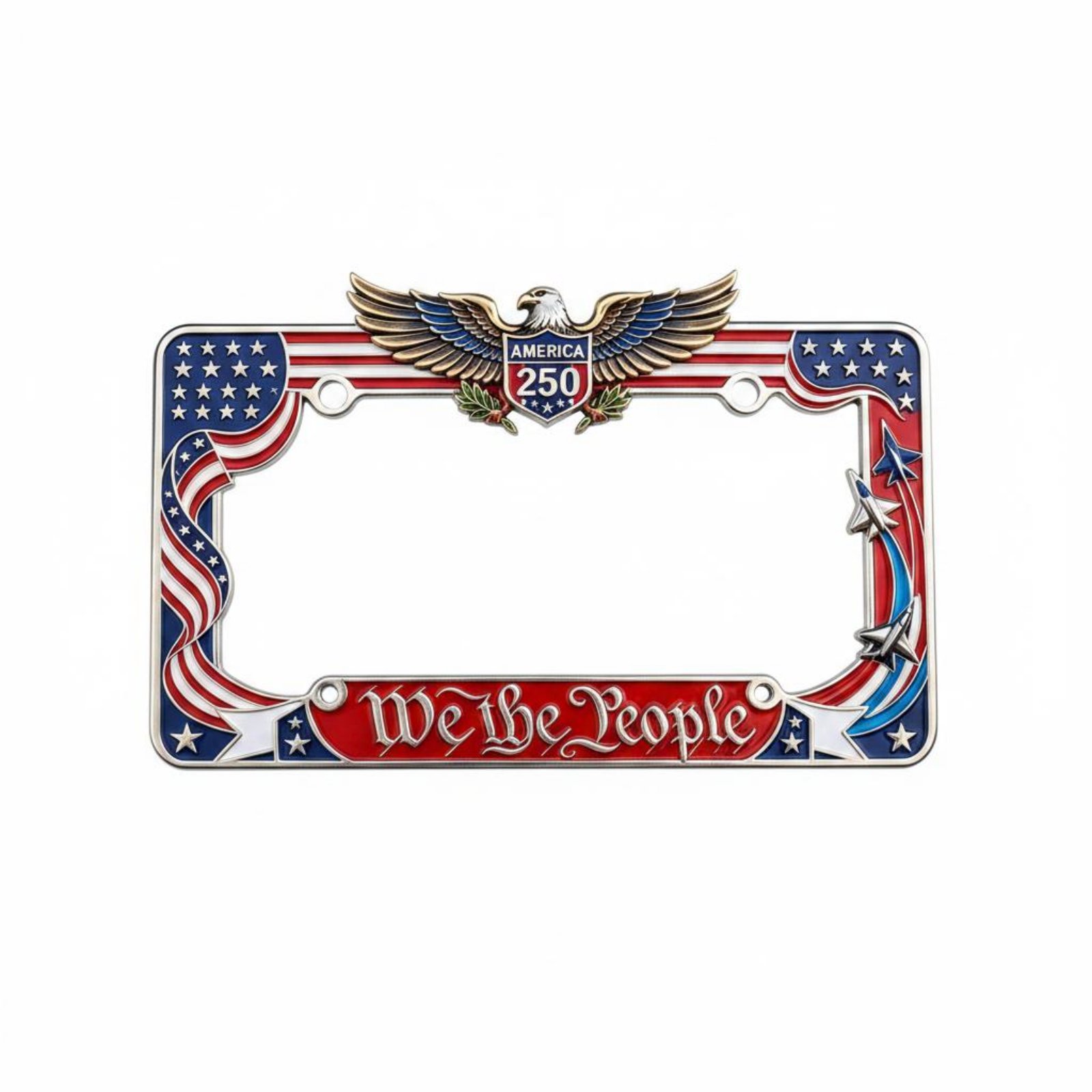 2 Pieces Patriotic Eagle Plate Plate Frame Non-Blocking Design for Truck