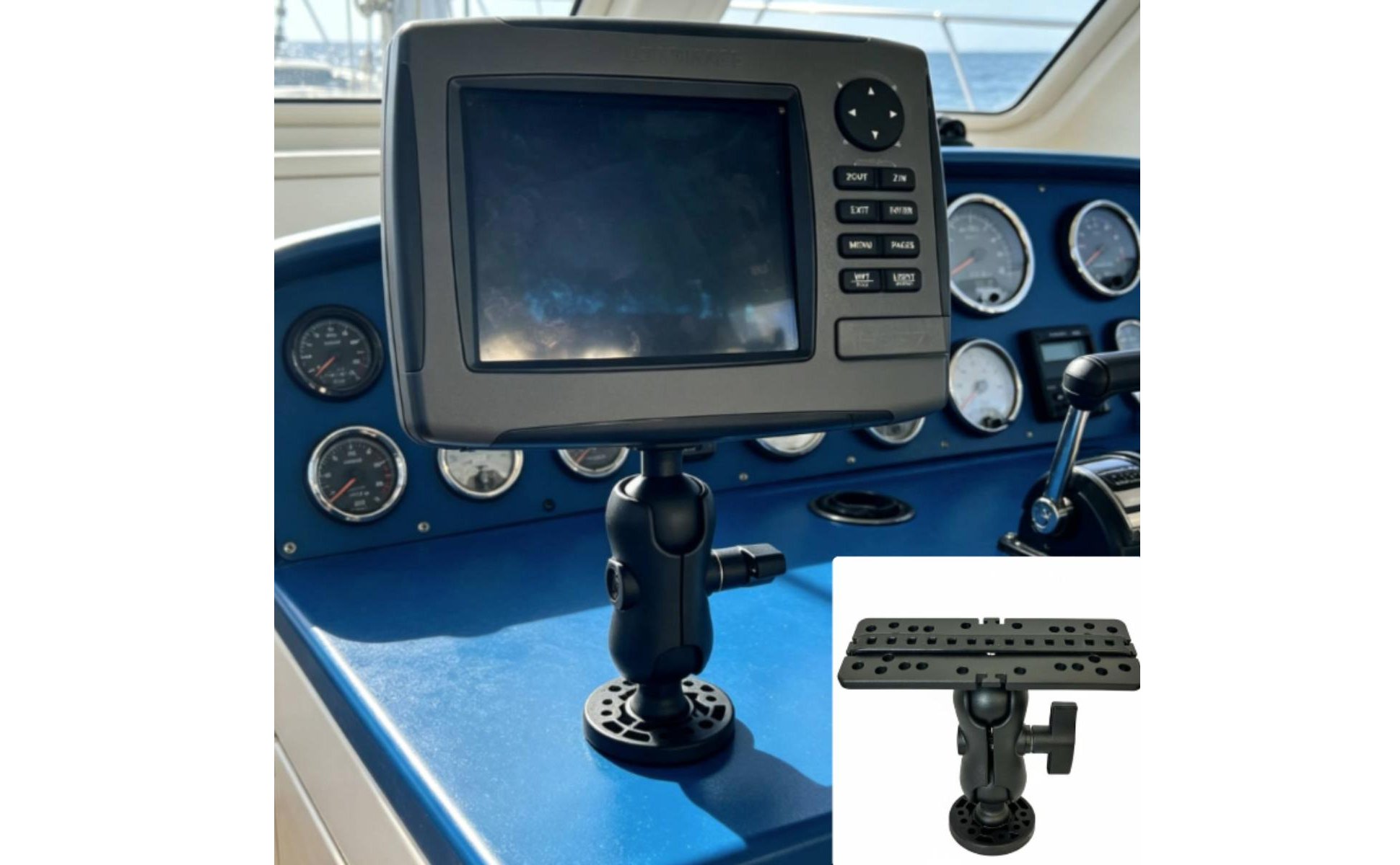 kajak-fischfinder-montageset Nylonmaterial 360-Grad Drehbarer Fischfinderhalter