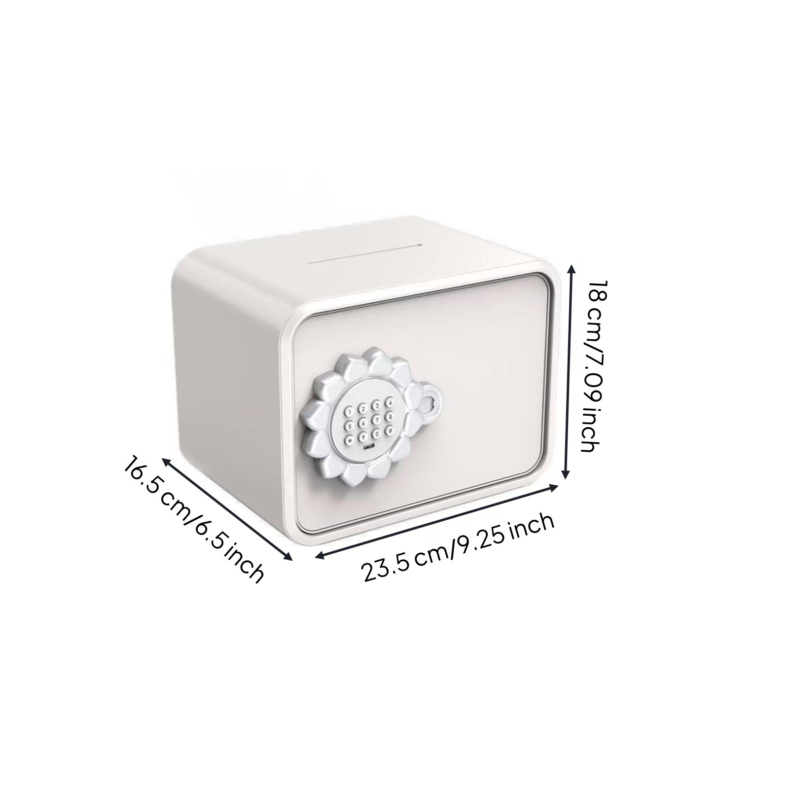 Anti-Theft Children Safe Box Steel Construction Small Money Safe Rounded Corners Cartoon Money Box Two Keys for Children, Bedroom, Desk