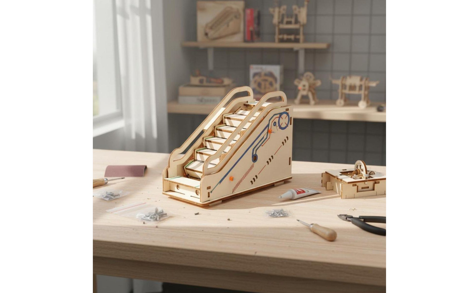DIY Escalator Model STEAM Learning Electric Escalator Toy STEM Education