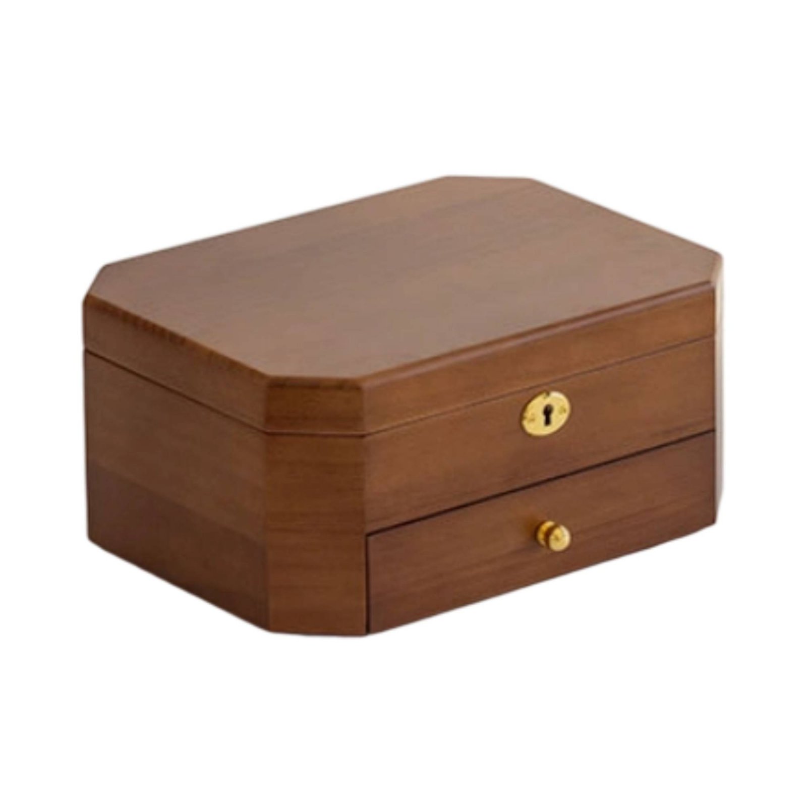 Lockable Jewelry Box Large Capacity Wooden Jewelry Box Velvet Interior Accessory Storage for Dressing Table