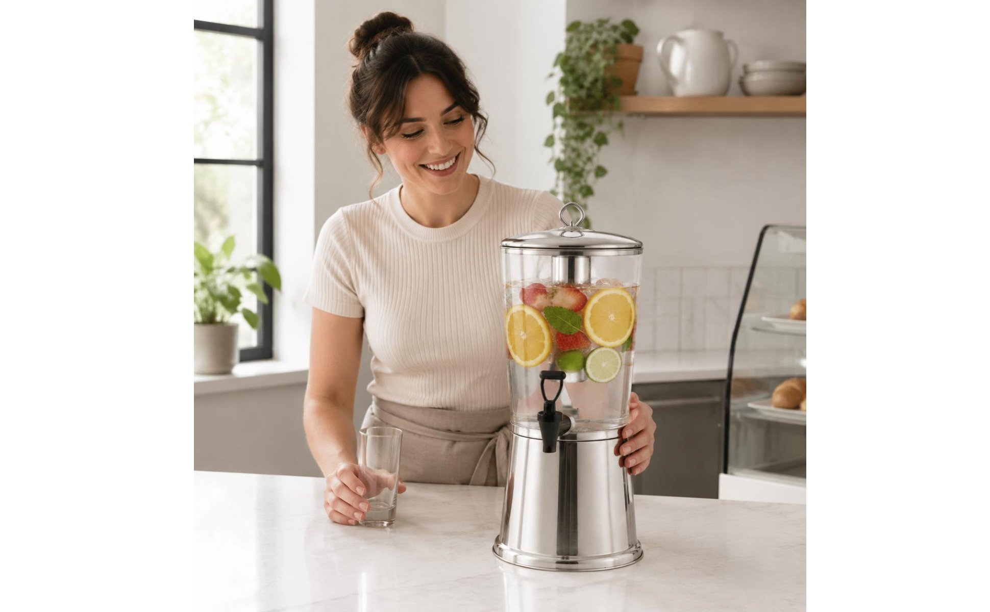 Commercial Cold Drink Dispenser Large Capacity Stainless Steel Juice Dispenser