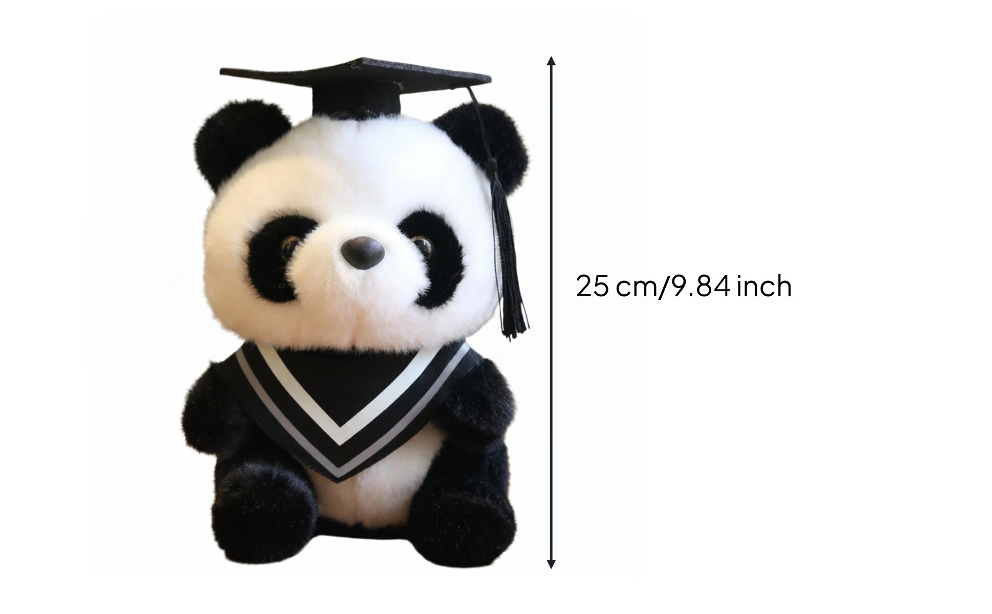Peluche Panda Diplômé Mignon Panda avec Toque Doux pour Étudiants Diplômés