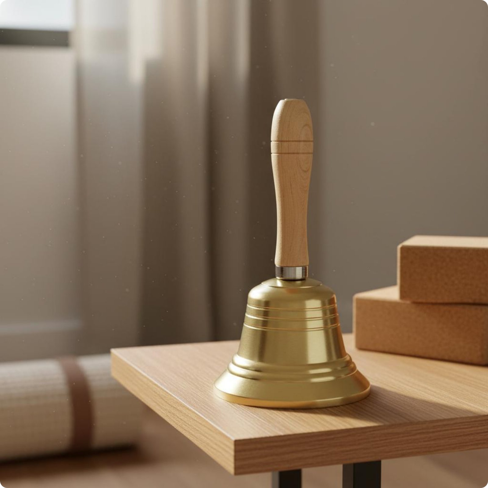 Wooden Handle Bell Long-Lasting Brass Hand Bell Decorative for Children