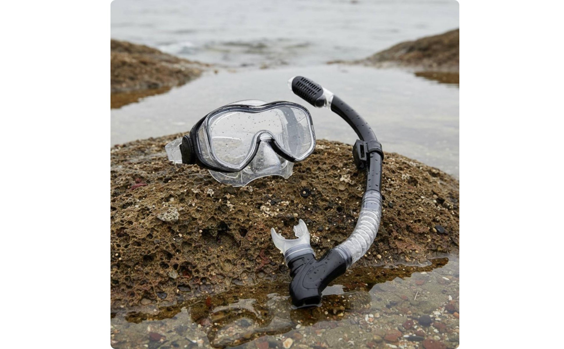 Adult Snorkel Mask Set PVC Mouthpiece Wide View Snorkel Set for Diving, Adults