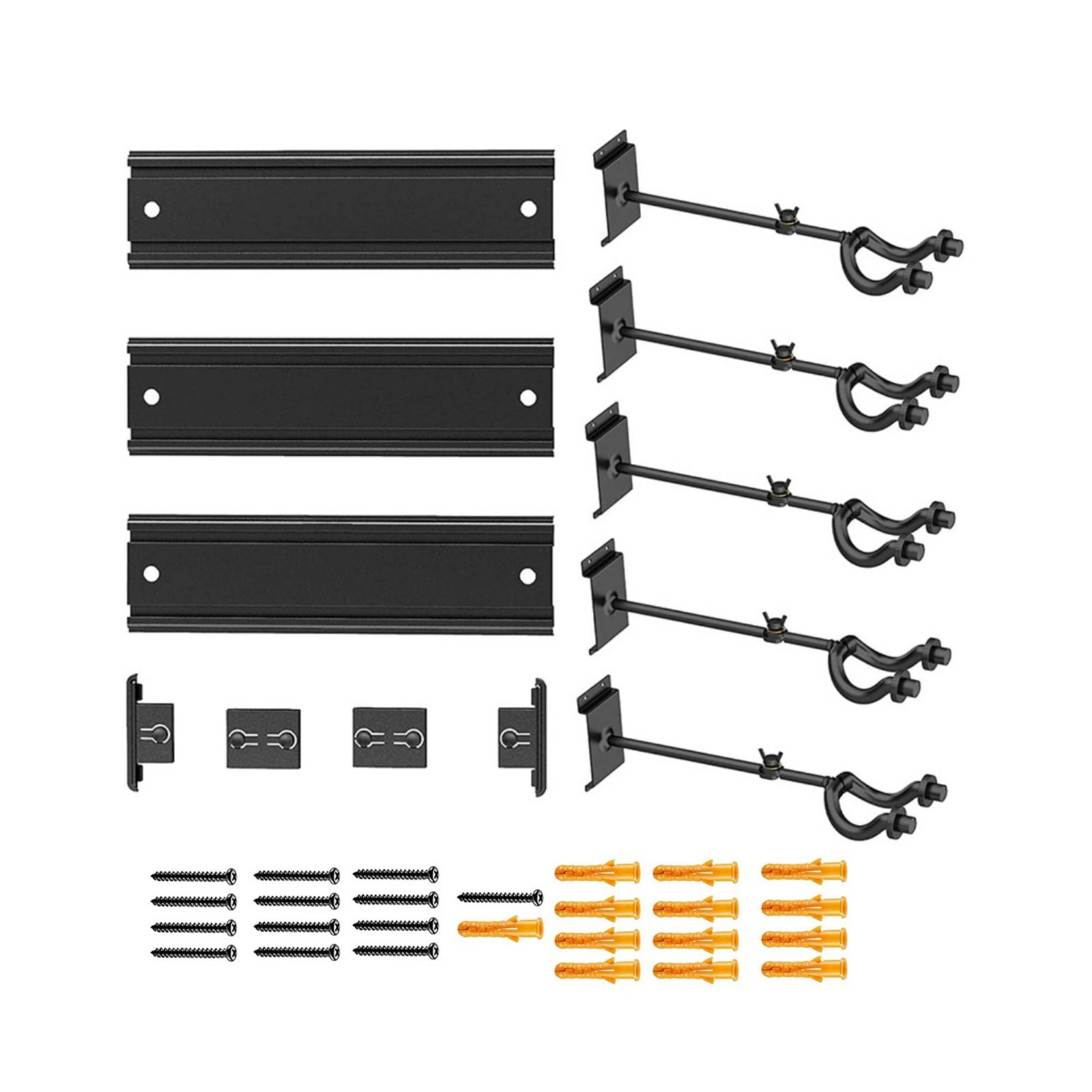 5 Guitar Wall Mount Soft Rubber 5 Guitar Wall Rack 360 Degree Rotation Instrument Holder for Practice Room