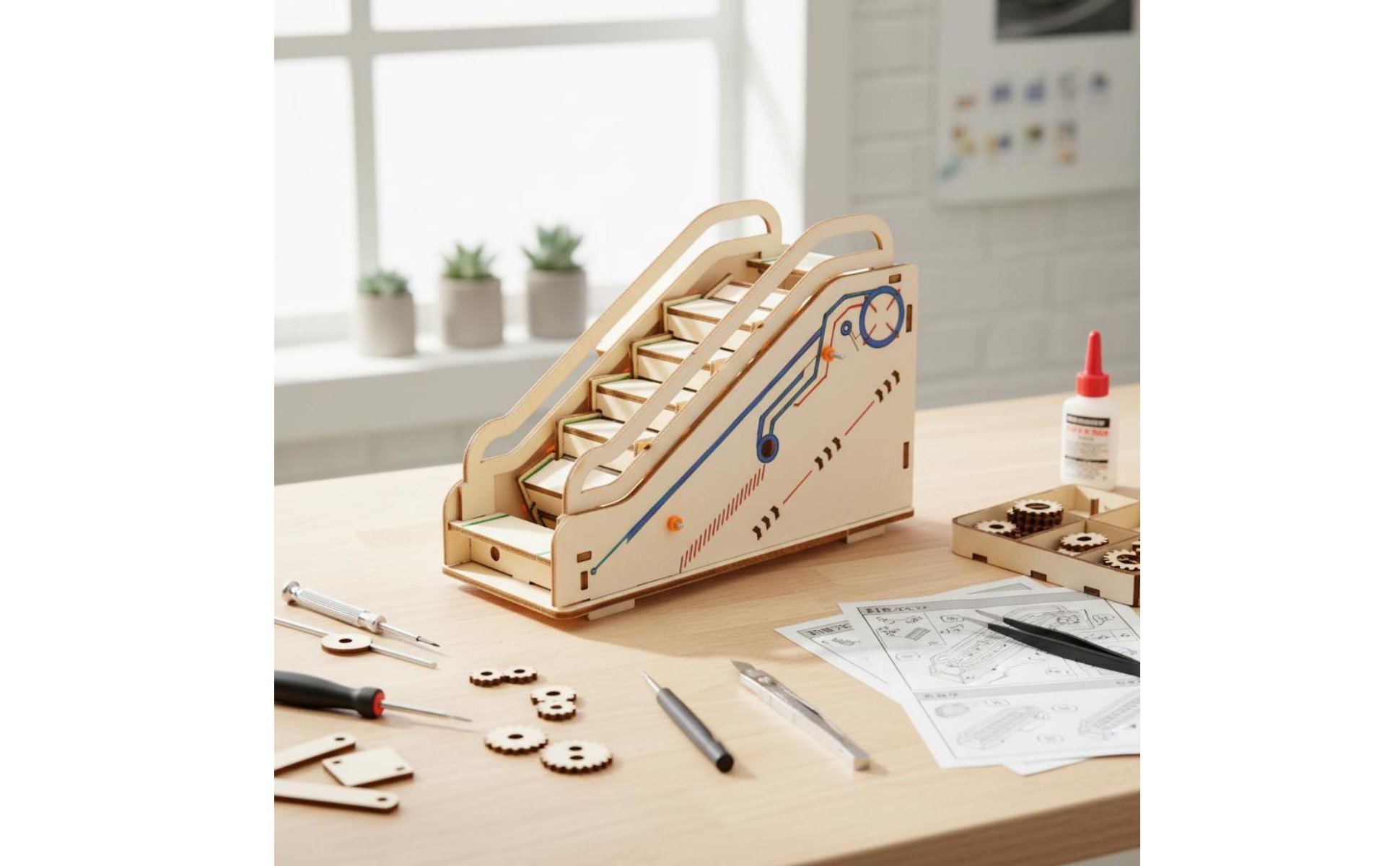 DIY Escalator Model STEAM Learning Electric Escalator Toy STEM Education