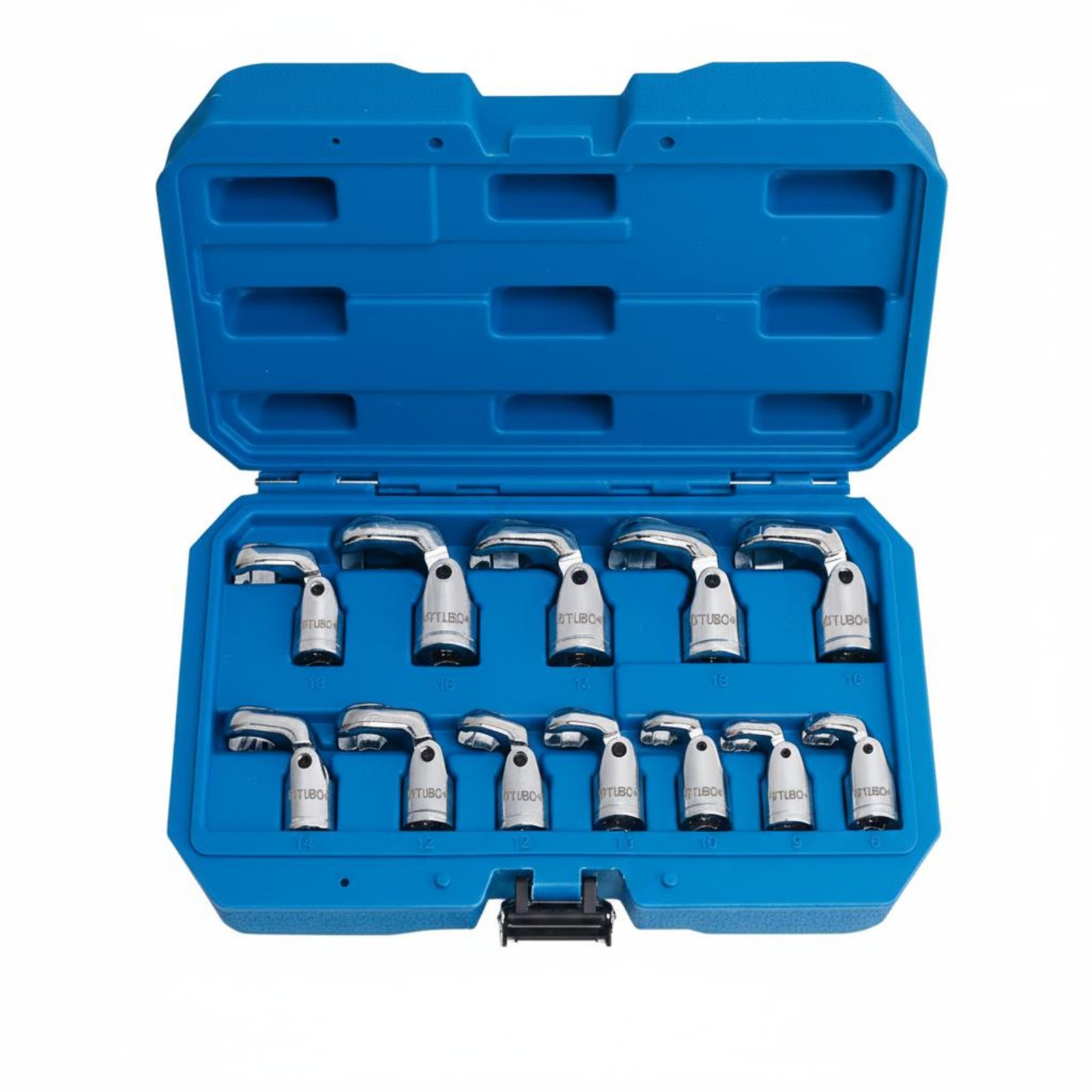 12 Pieces Swivel Wrench Set Portable Case Rotating Opening-End Wrench Set Rust Resistant Repair Gear for Mechanics
