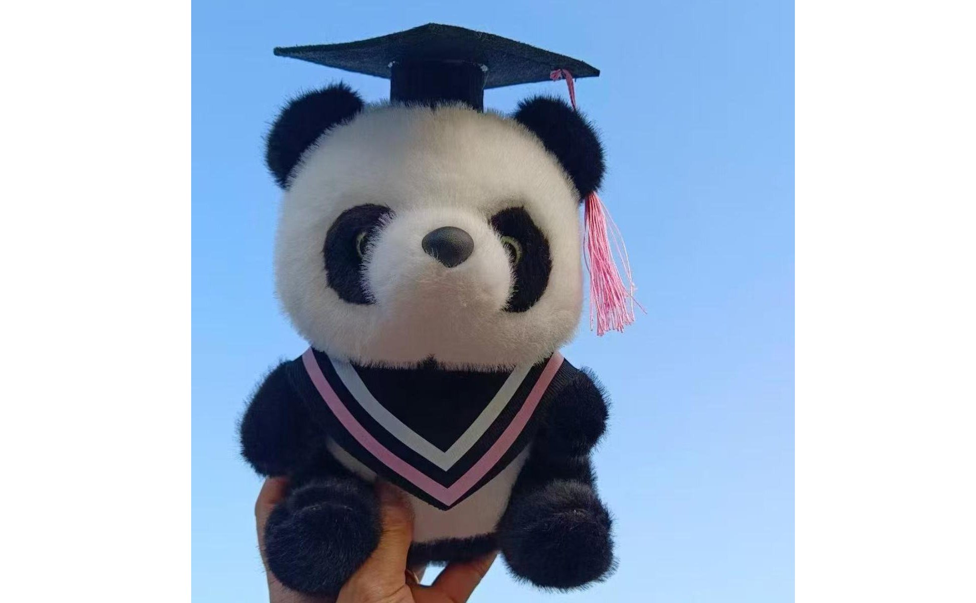 Peluche Panda Diplômé Mignon Panda avec Toque Doux pour Étudiants Diplômés