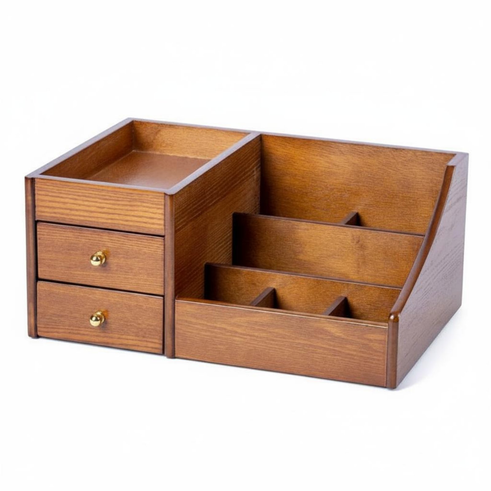Wooden Makeup Organizer Space-Saving Wooden Cosmetics Box Desktop Beauty Storage Rack for Dresser Top