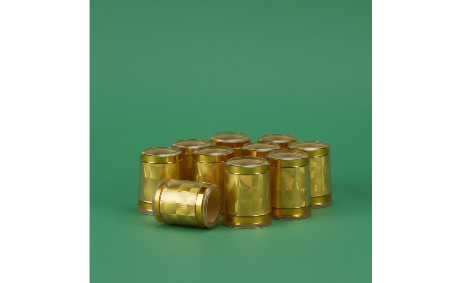 10 Pieces Diamond Pattern Ferrule High Gloss Finish Gold Golf Ferrule
