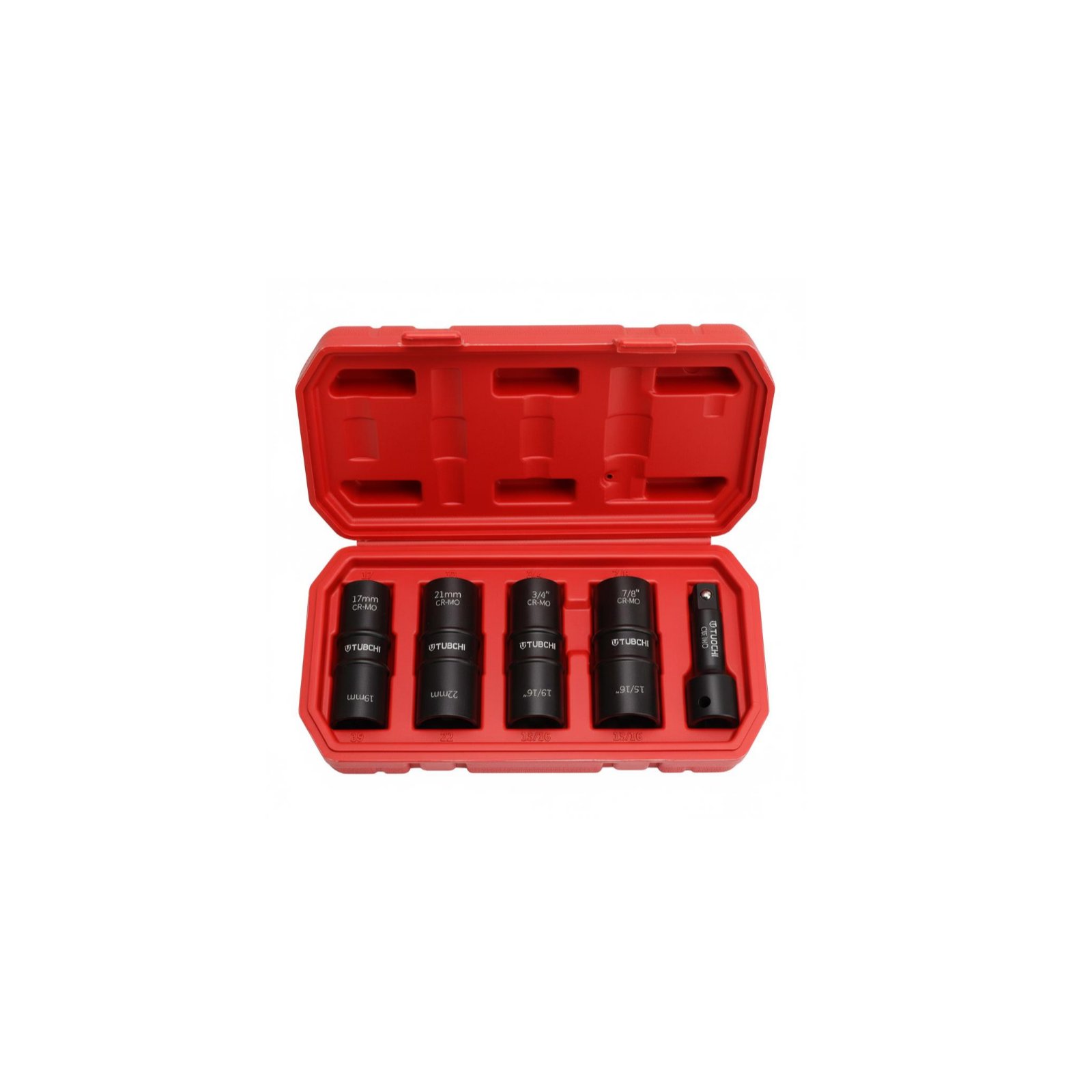 5 Pieces Invertible Lug Nut Tool Set Hexagonal Profile Impact Lug Nut Socket Deep Well Automotive Tool for Garage
