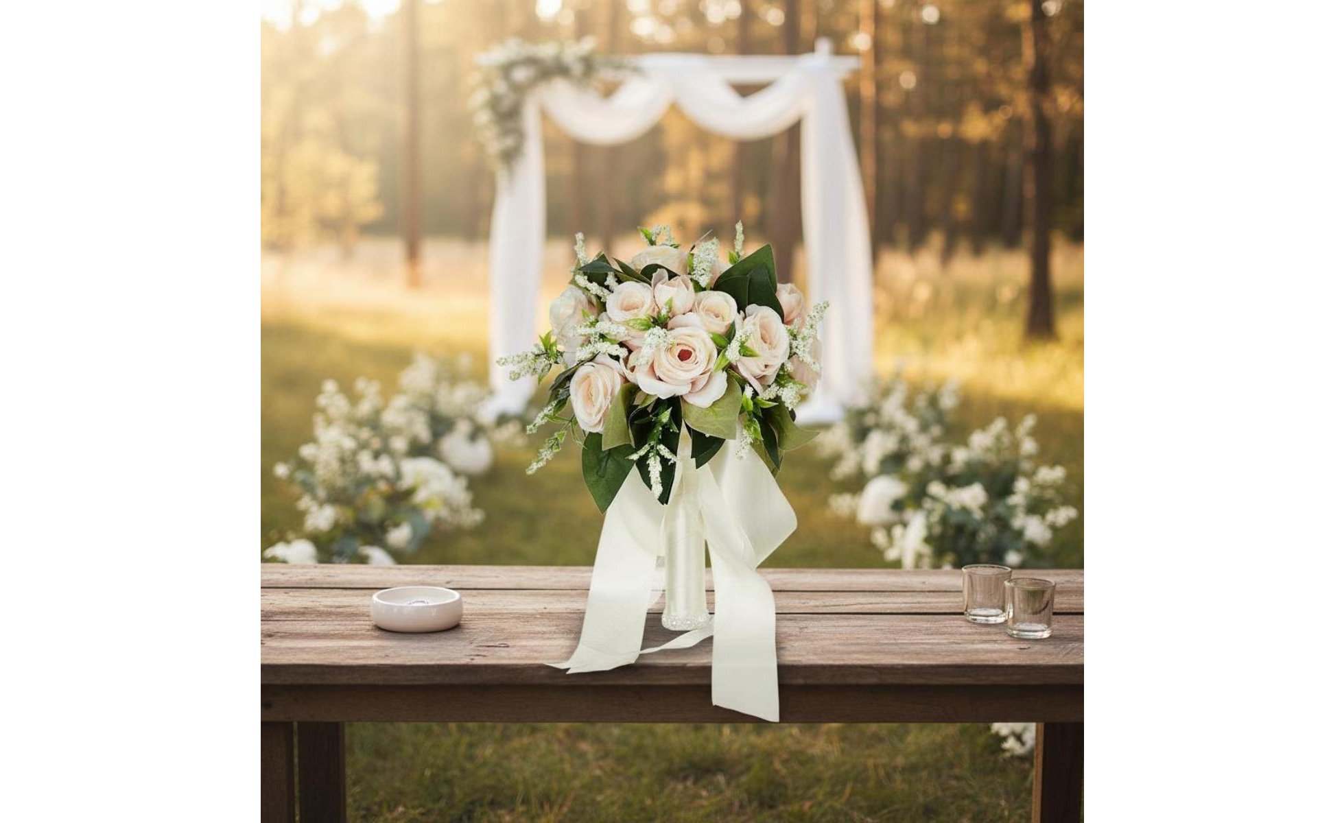 Floral Arrangement de Mariée Artificiel Aspect Réaliste Floral Arrangement De