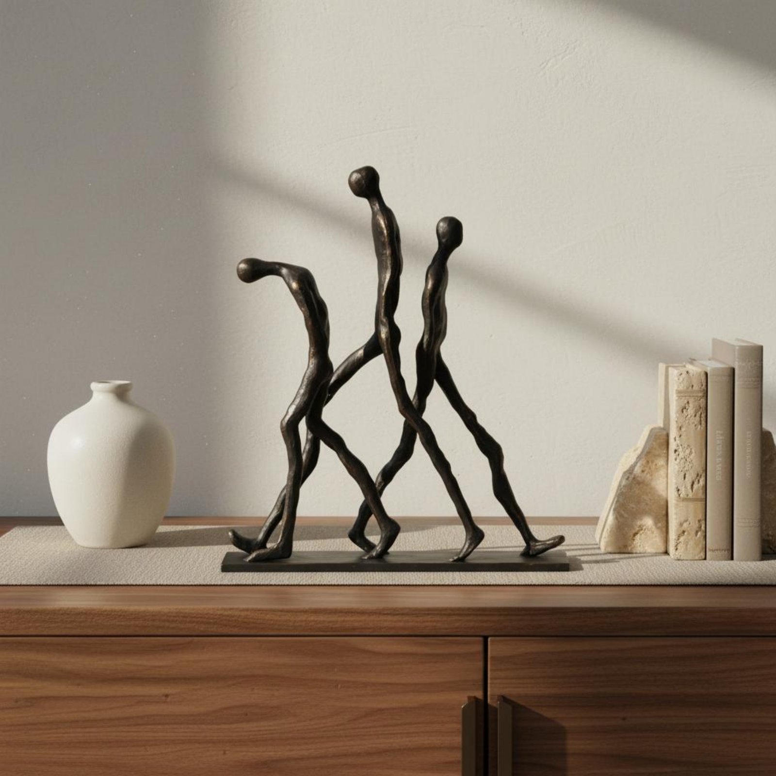 Abstract Person Sculpture Gold Modern Metal Figurine Premium ...