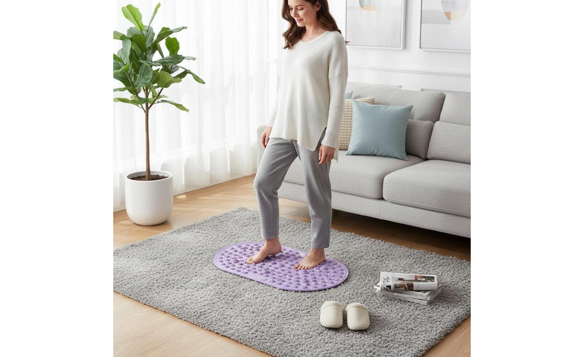 Acupressure Foot Mat Soft Gel Foot Reflexology Mat Portable for Home, Relaxation