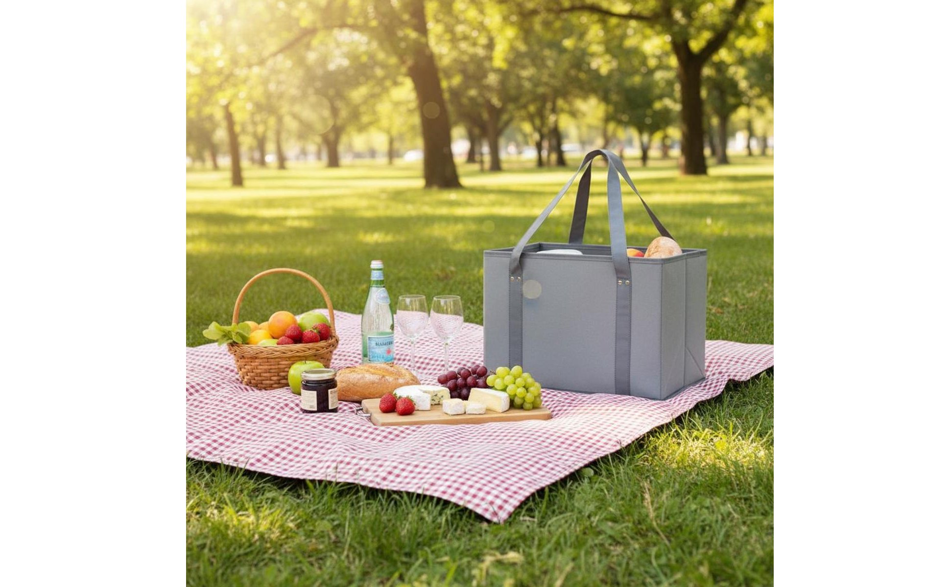 Foldable Shopping Container Easy to Clean Nonwoven Tote Container Large Capacity