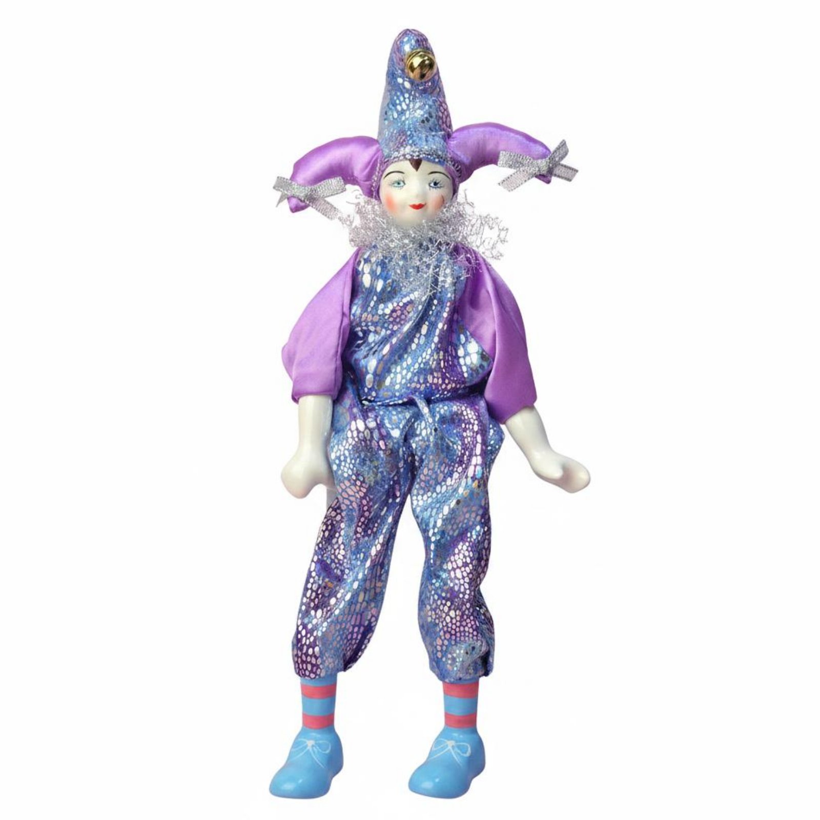 Ceramic Clown Figurine Y2K Style Carnival Clown Doll Fine Workmanship Home Decor for Collectors