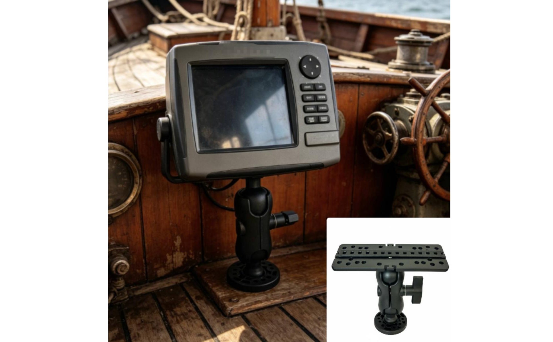 kajak-fischfinder-montageset Nylonmaterial 360-Grad Drehbarer Fischfinderhalter