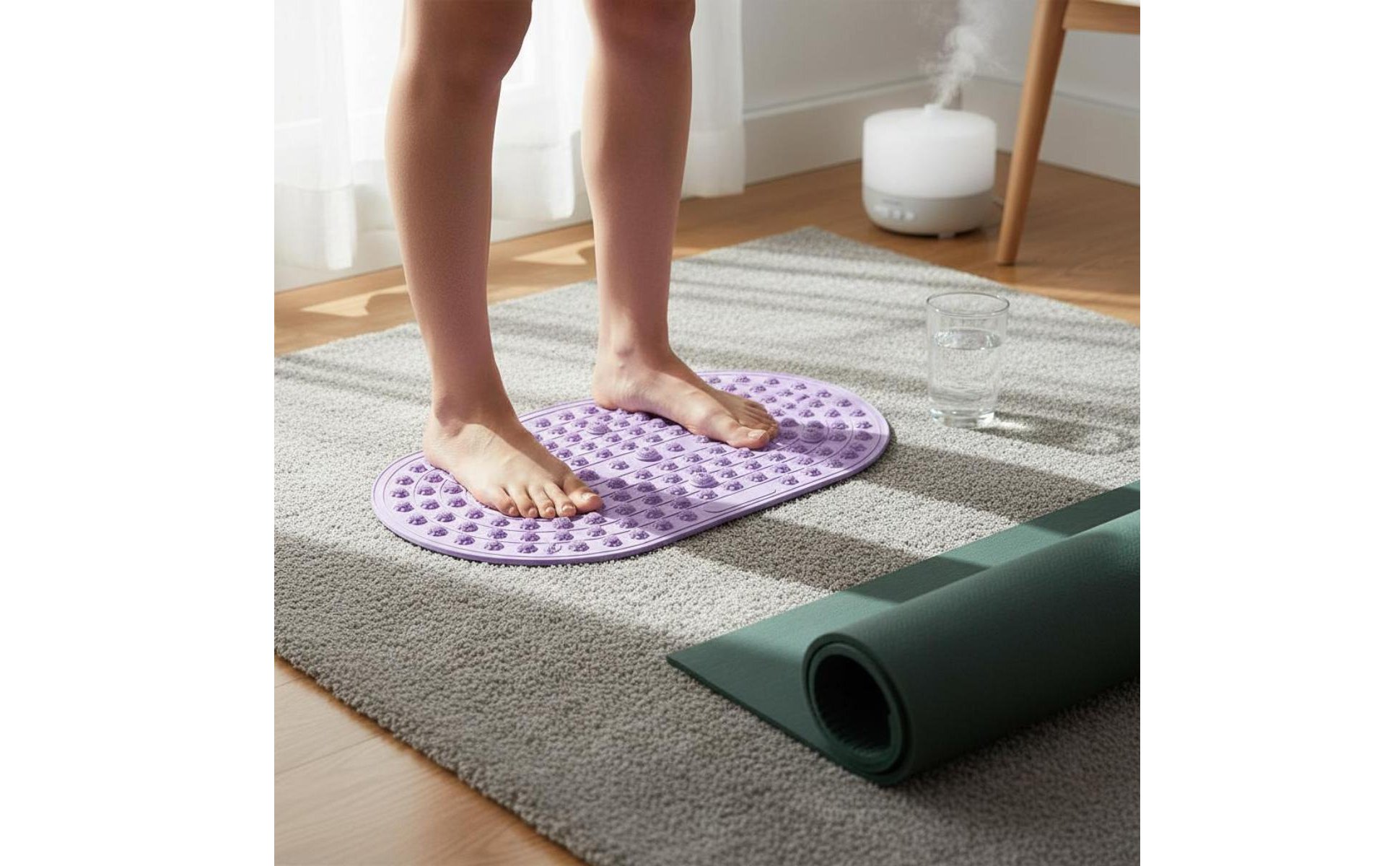 Acupressure Foot Mat Soft Gel Foot Reflexology Mat Portable for Home, Relaxation