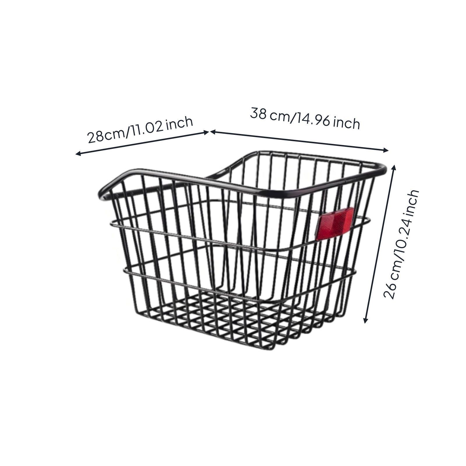 Rear Bike Basket Large Rear Cycle Basket Sturdy Metal for Shopping