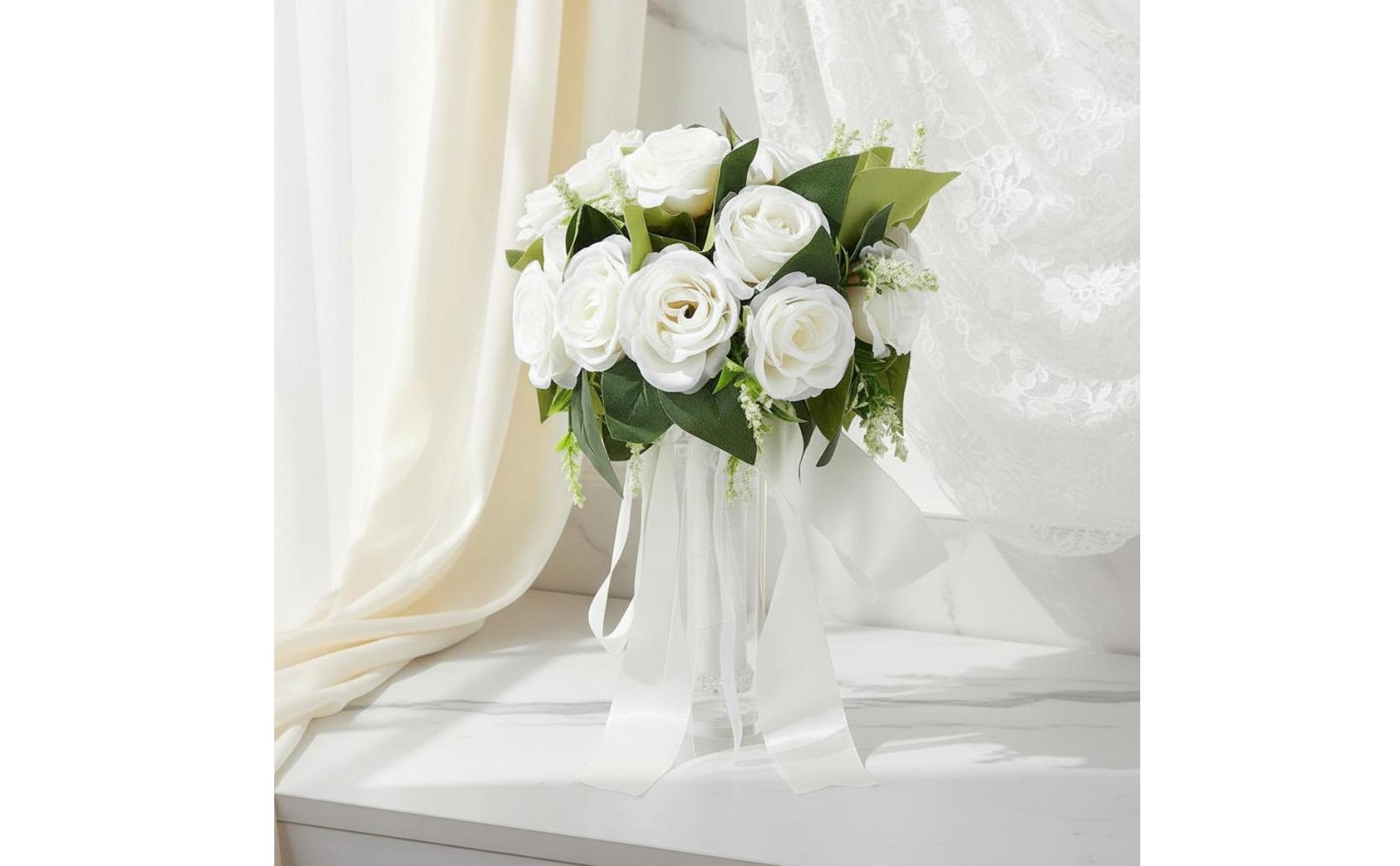 Floral Arrangement de Mariée Artificiel Aspect Réaliste Floral Arrangement De