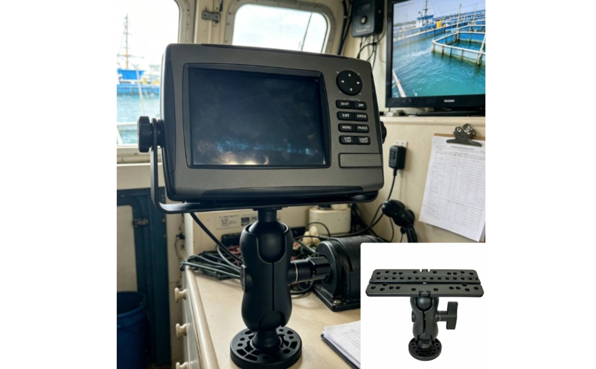 kajak-fischfinder-montageset Nylonmaterial 360-Grad Drehbarer Fischfinderhalter