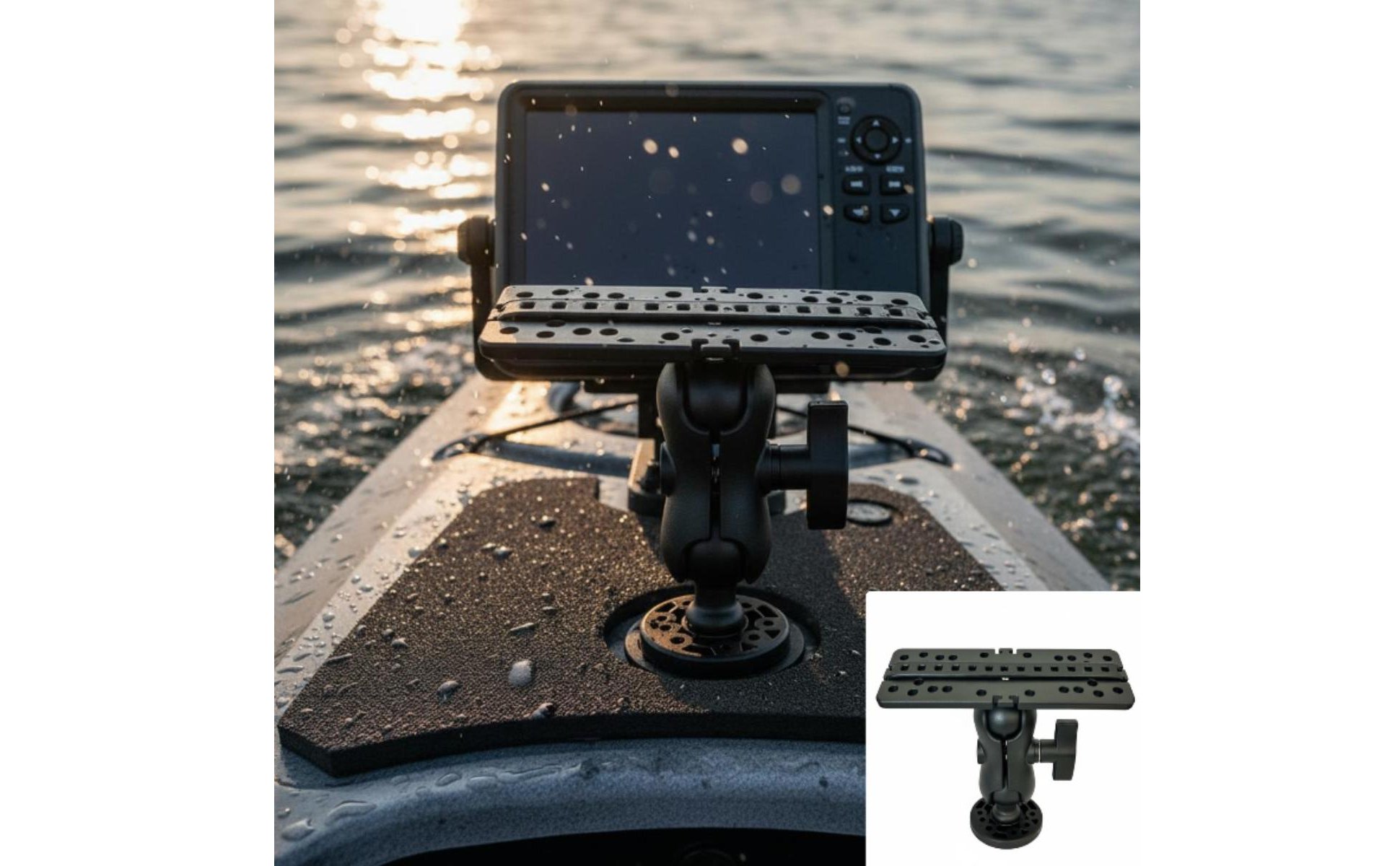 kajak-fischfinder-montageset Nylonmaterial 360-Grad Drehbarer Fischfinderhalter