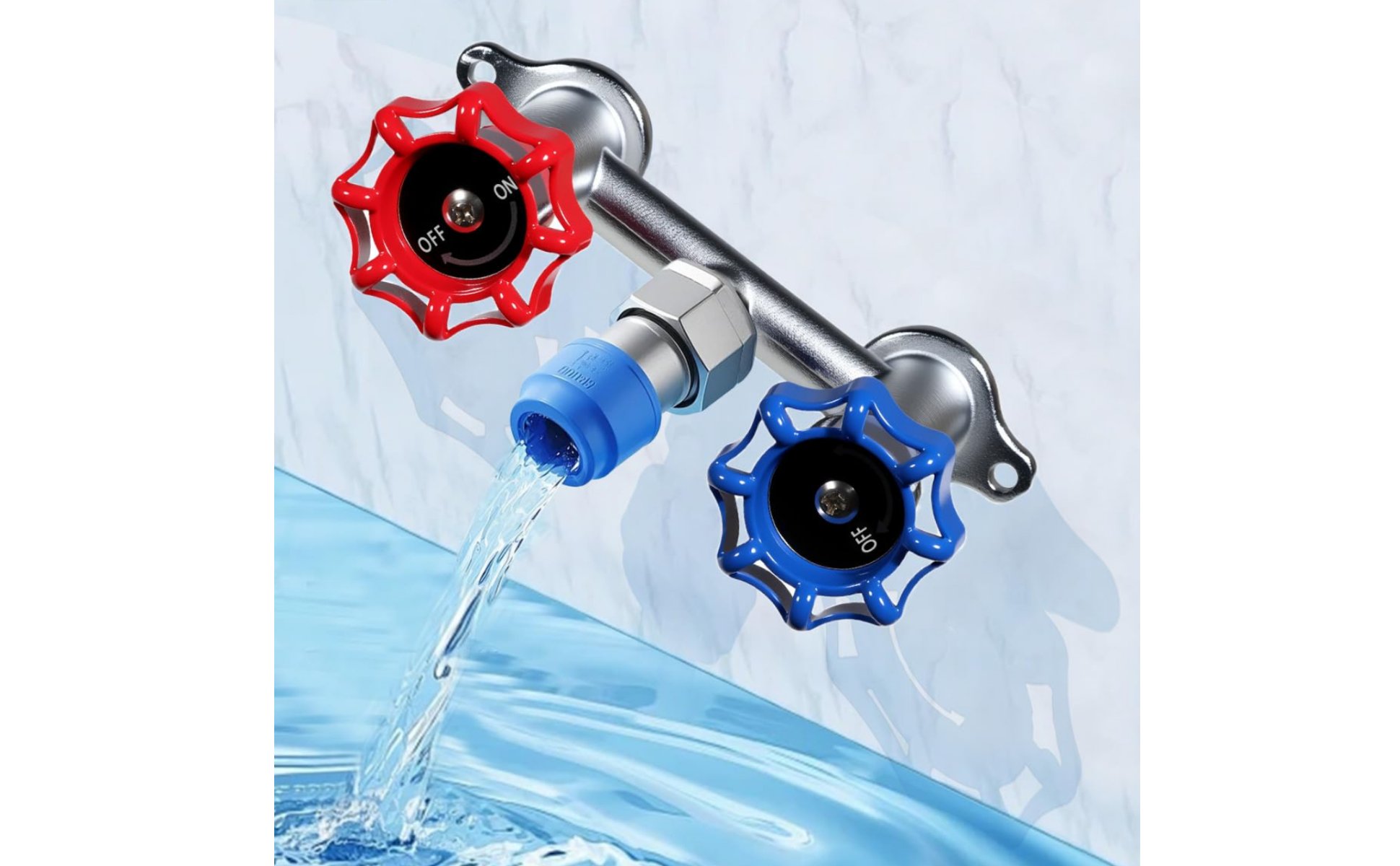 Hot and Cold Outdoor Faucet Long Reach Frost Resistant Faucet Easy to Install