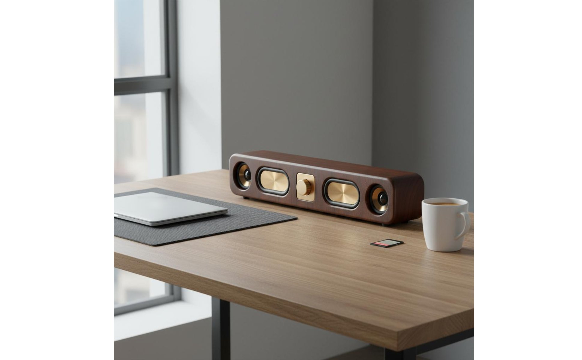 Retro Bluetooth Speaker Bass Boosted Vintage Wooden Speaker Aux Input for Office