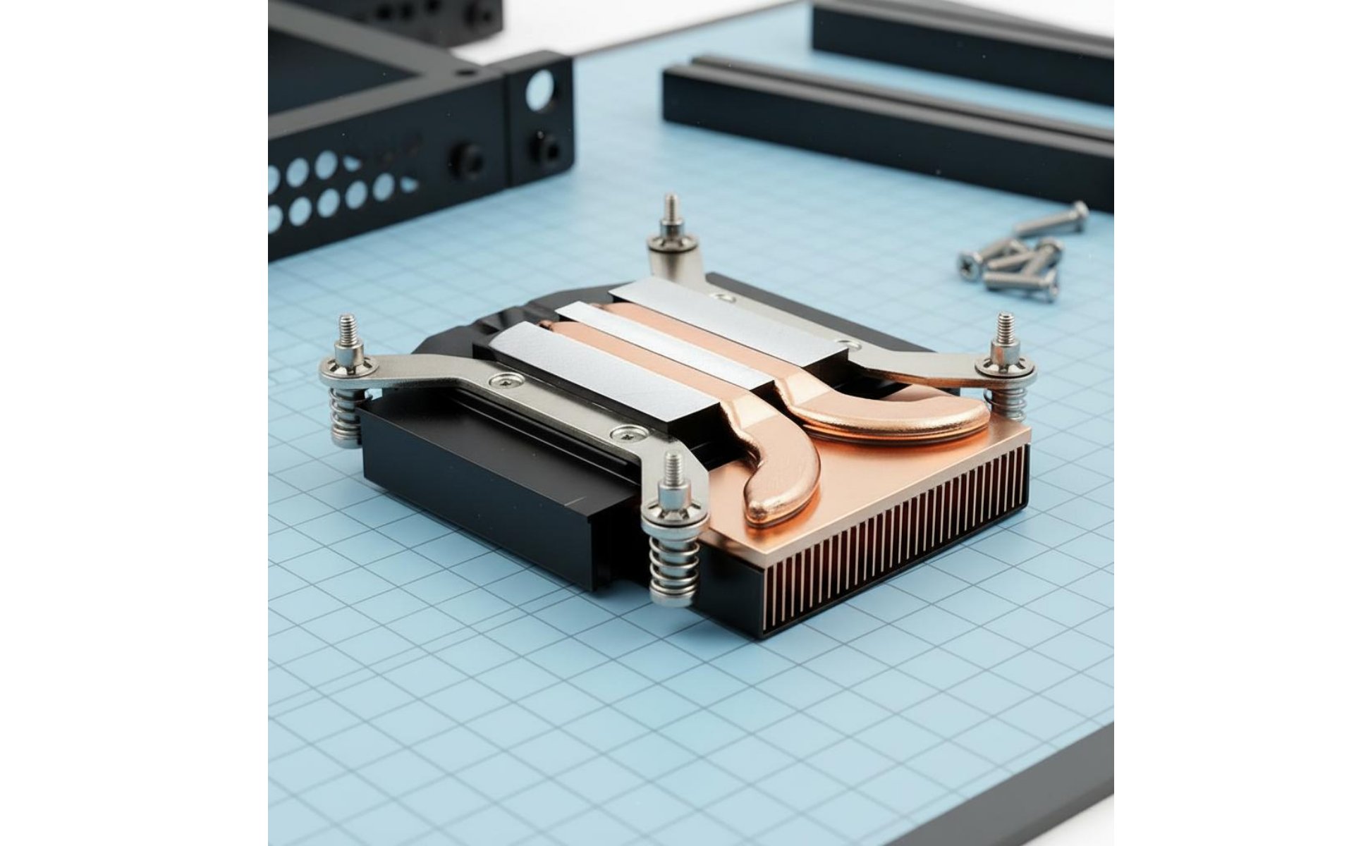 1U Copper Heat Pipe Cooler Ultra Thin ITX Processor Cooler Hushed Cooling