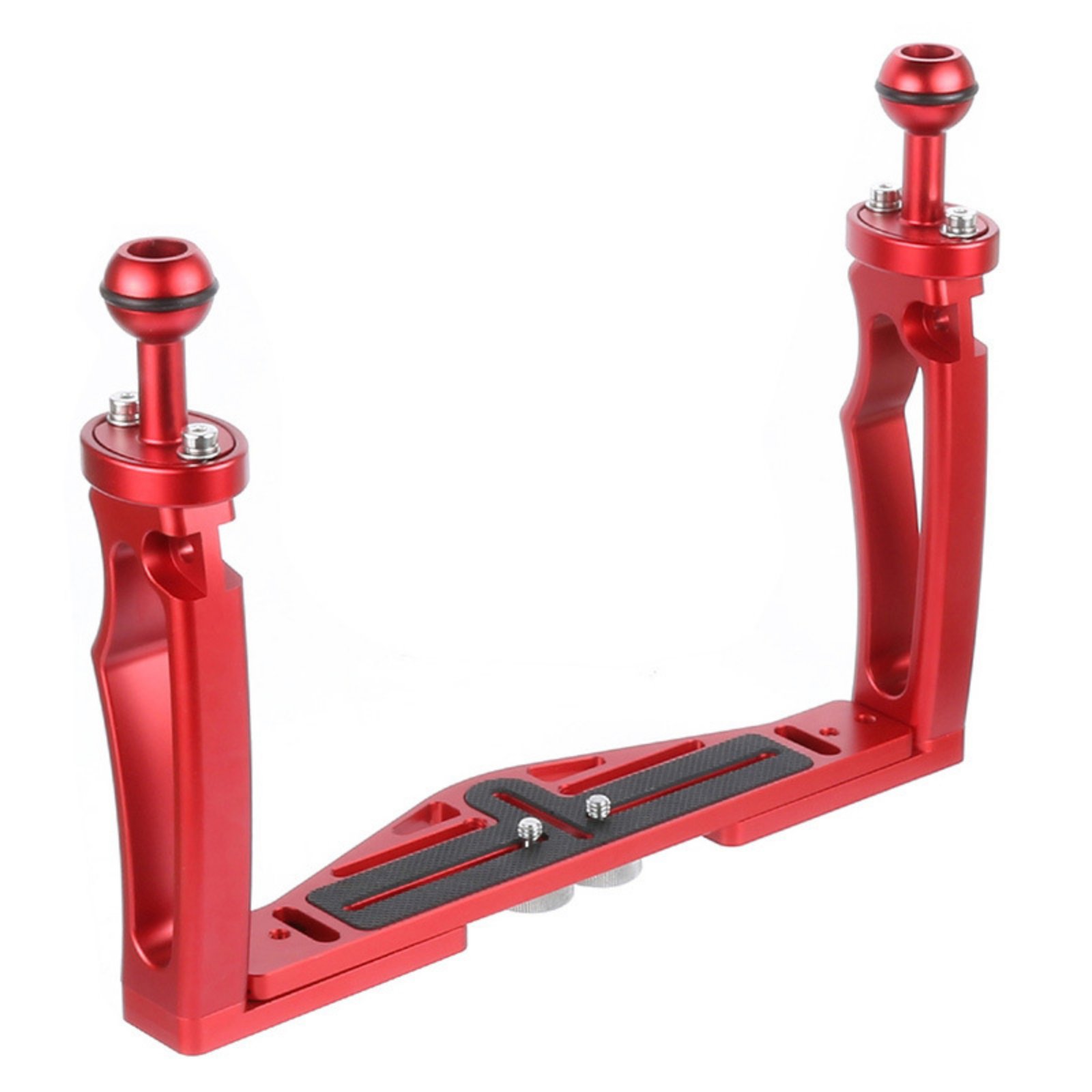 double Handle Camera Tray Waterproof Underwater Camera Handle Tray 1 Inch Ball Clamp Video Stabilizer Holder for Divers